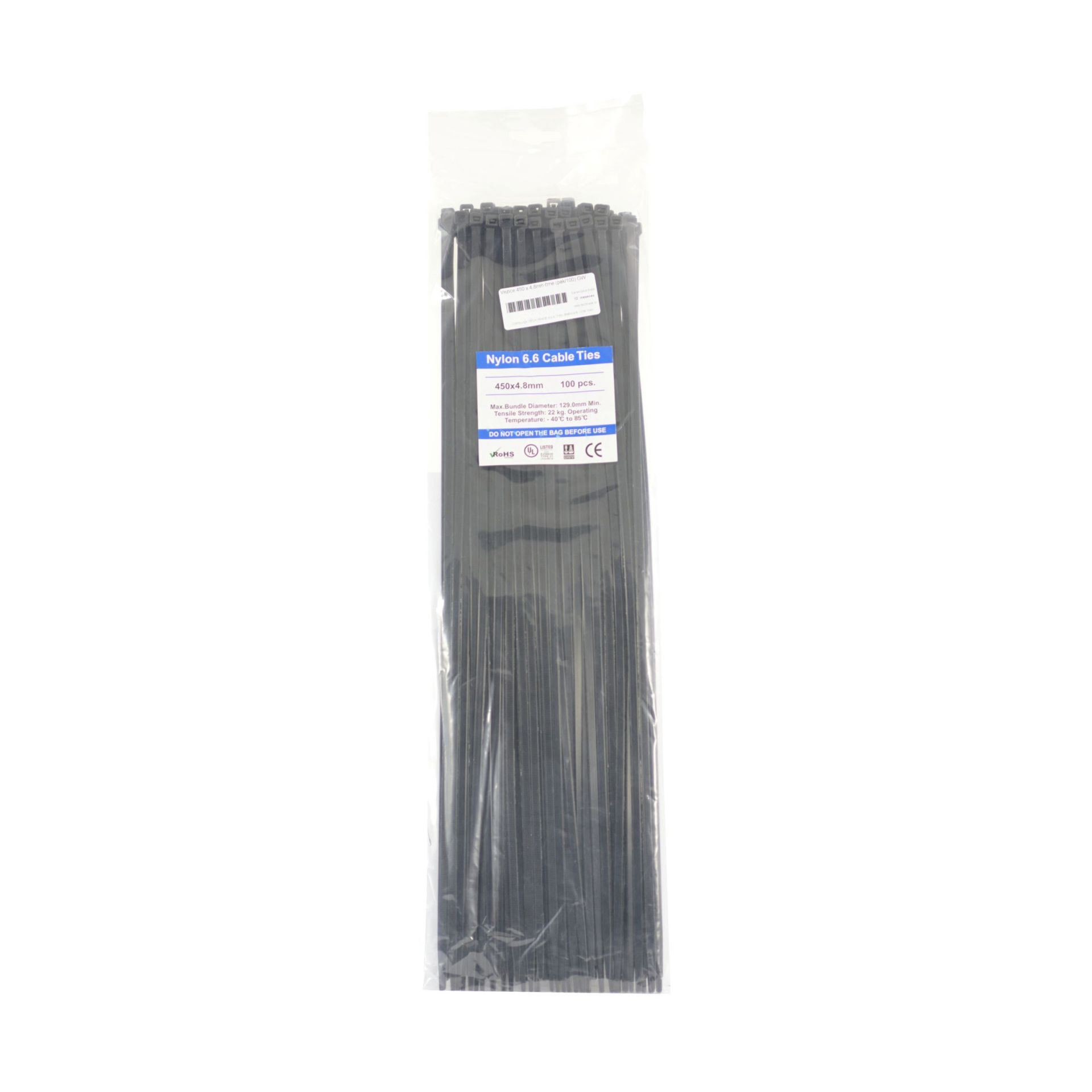 GW vezice 370x4,8mm črne UV pak/100 k37048-0002