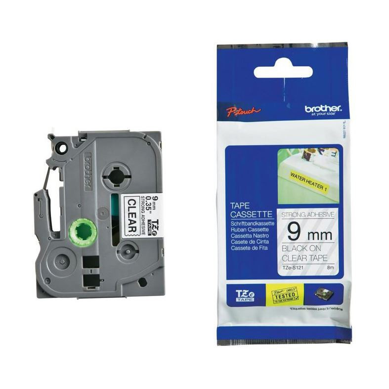 BROTHER trak TZe S121 prozoren/črn 9mm