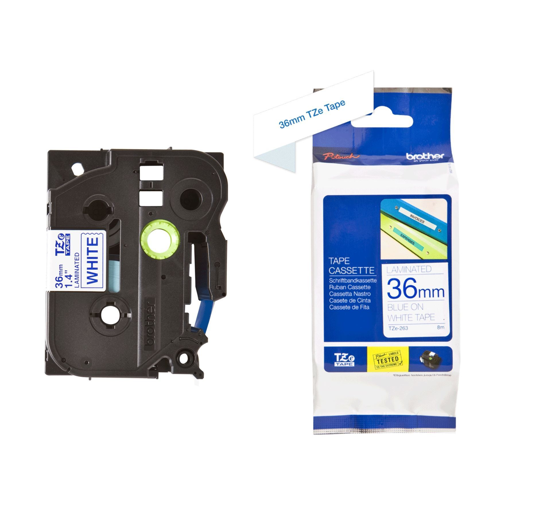BROTHER trak TZe 263 bel/moder 36mm