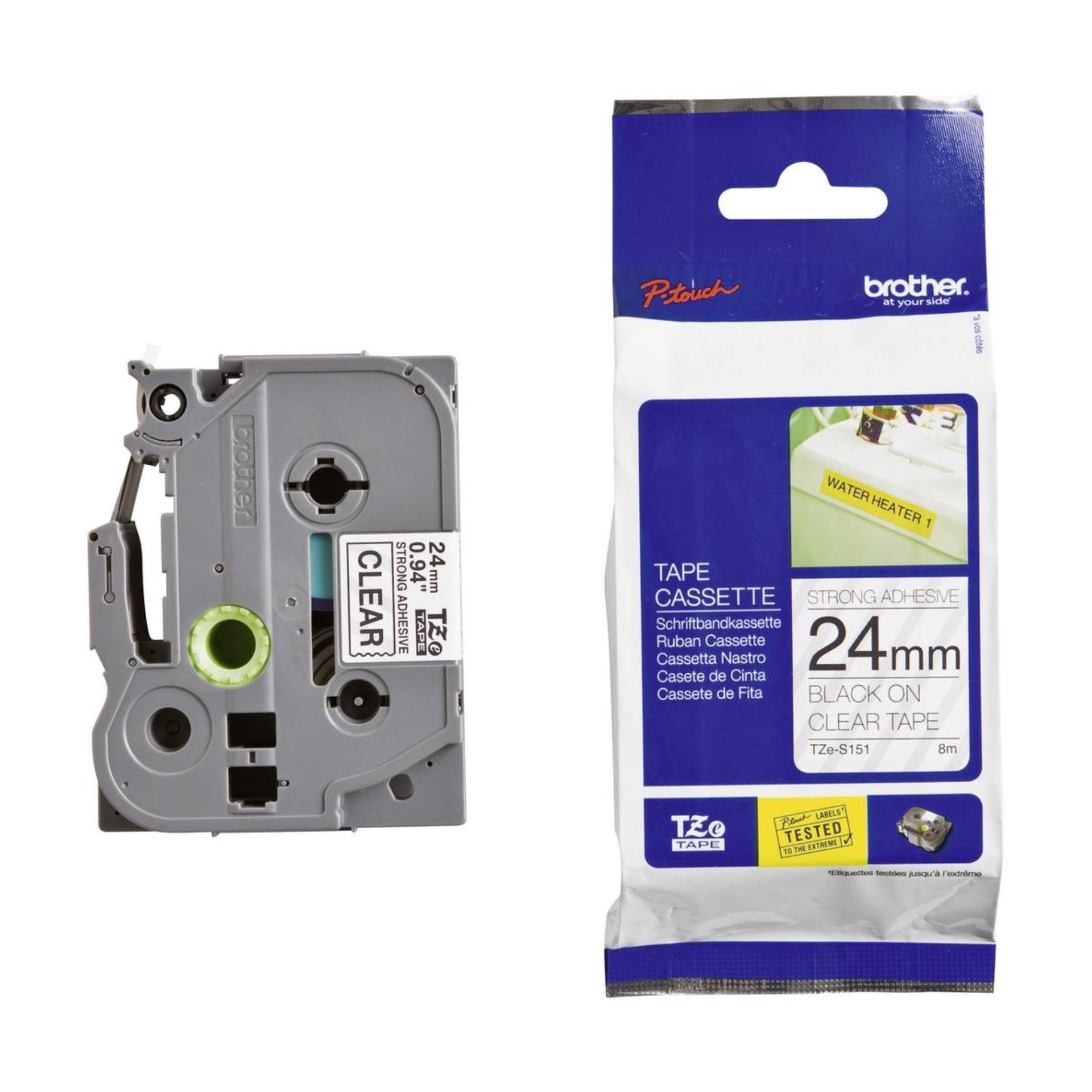 BROTHER trak TZe S151 prozoren/črn 24mm