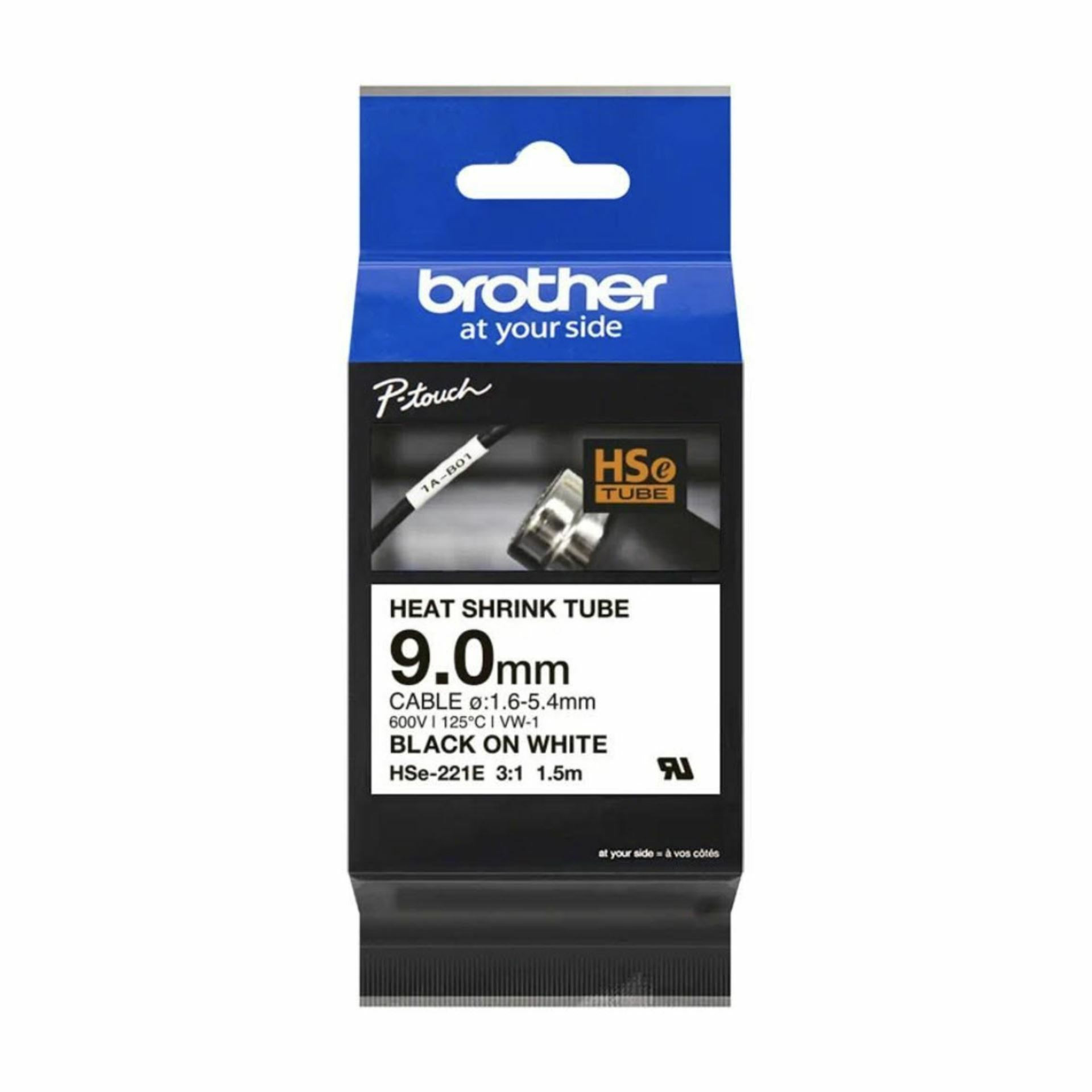 BROTHER trak HSE221E bel/črn  9mm termo skrčljiv
