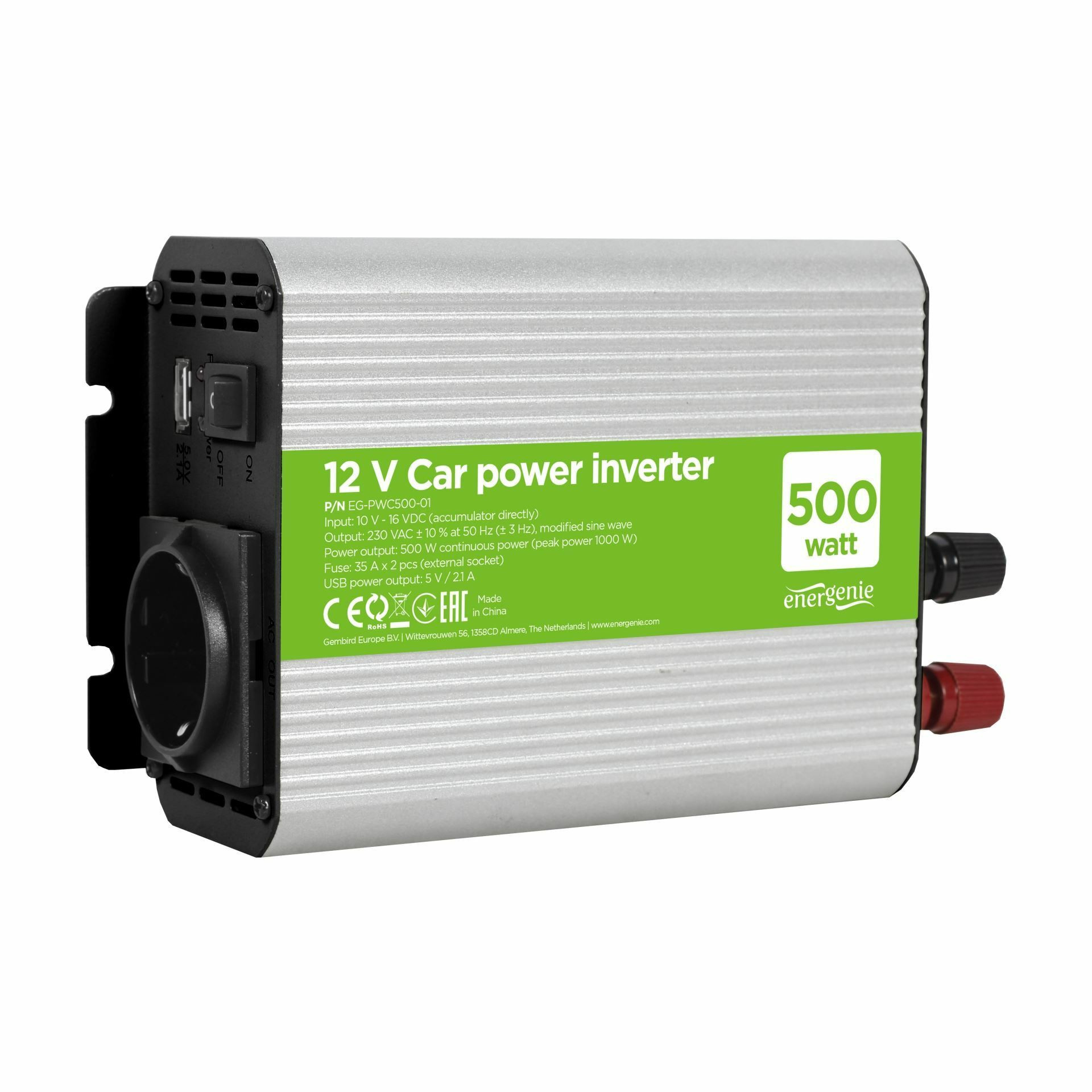 Energenie pretvornik 12V/220V  500W EG-PWC500-01