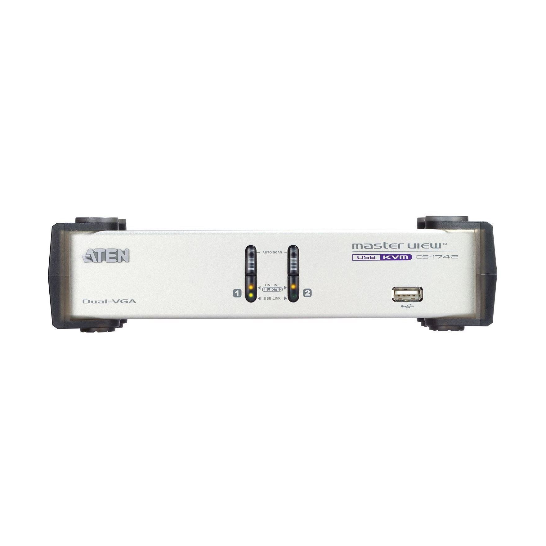 ATEN KVM stikalo 2x1 namizni VGA/USB/ AVDIO+množilnik+USB hub CS1742