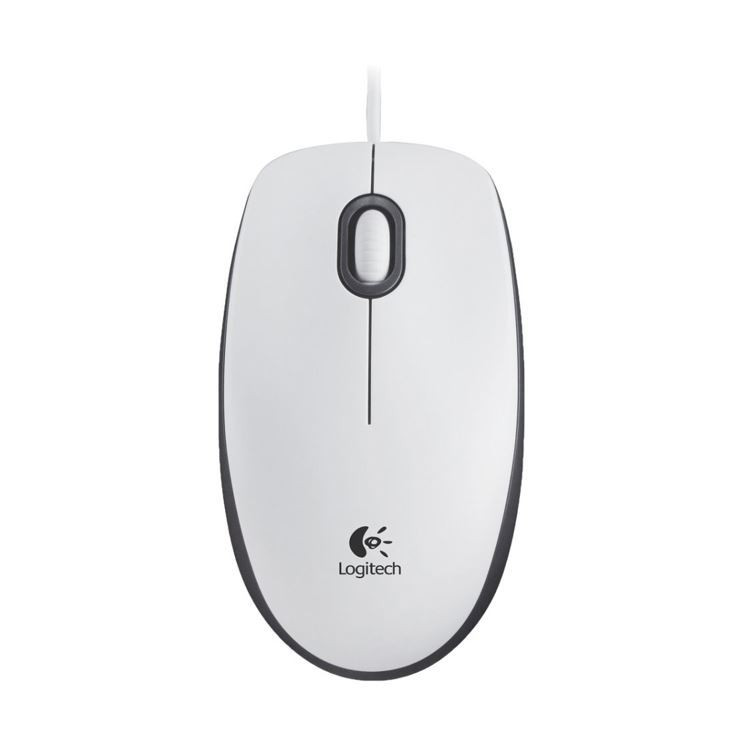 Logitech miška B100 OEM USB bela 910-003360