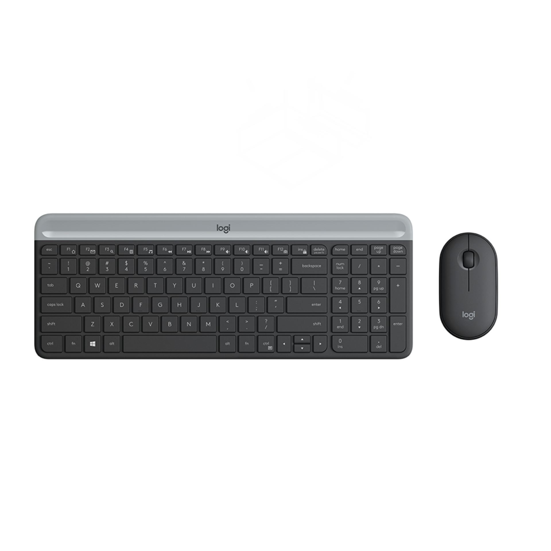 Logitech tipkovnica & miška MK470 SLO slim brezžična grafitna 920-009264