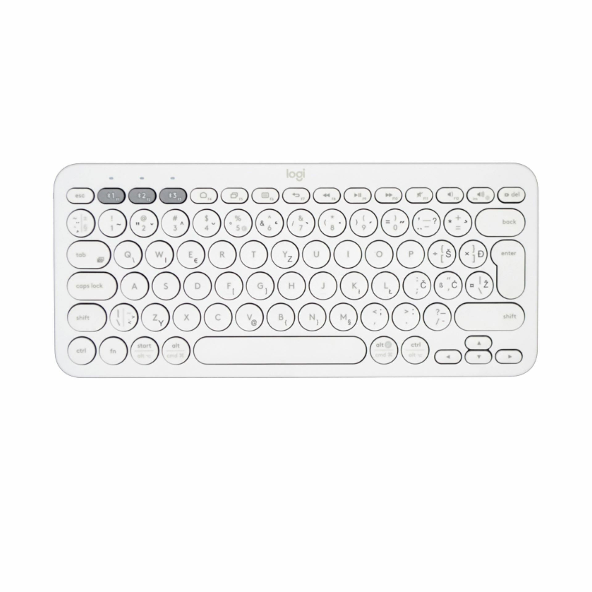 Logitech tipkovnica K380 SLO brezžična Multi-Device bela 920-009868