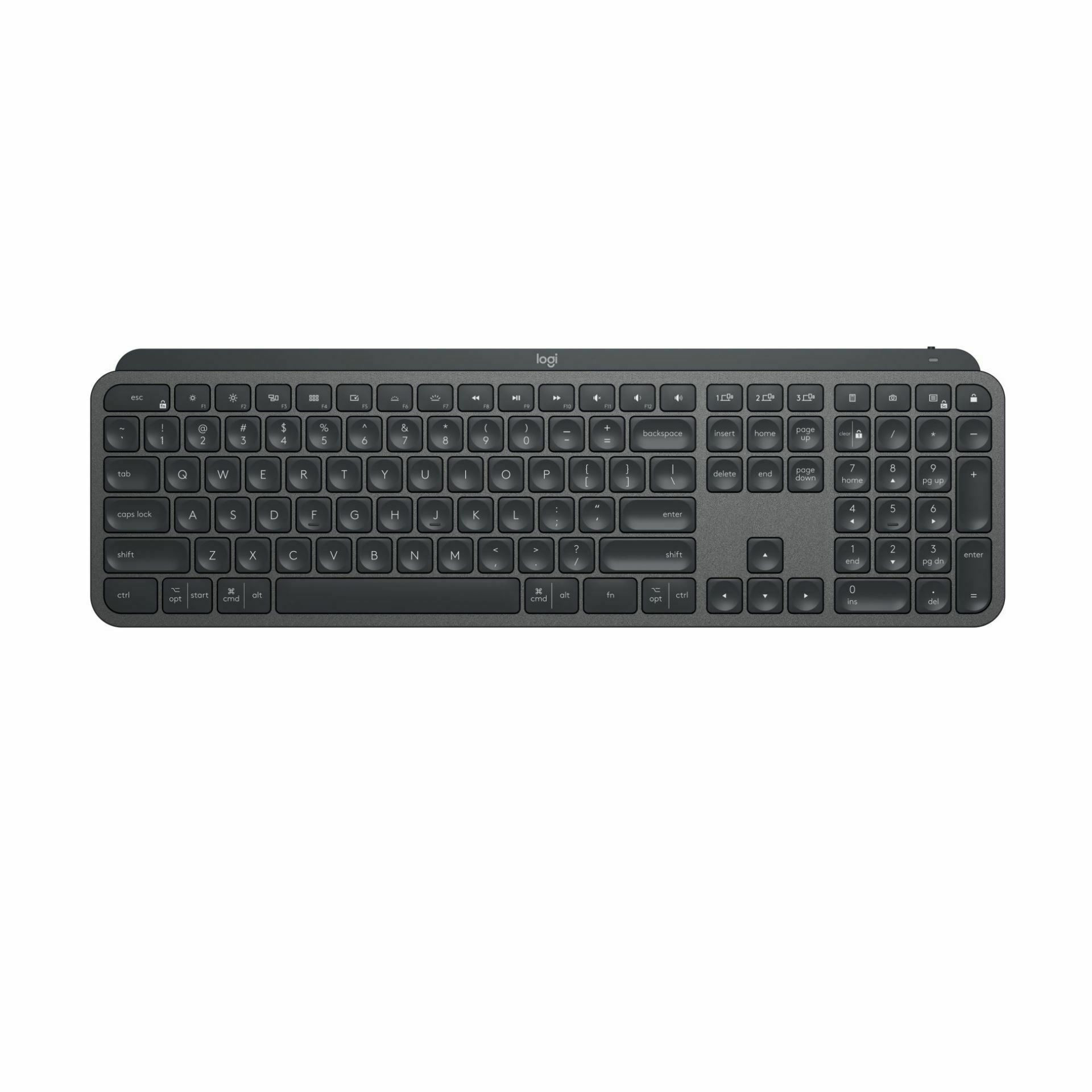 Logitech tipkovnica MX Keys S osvetljena SLO brezžična grafitna 920-011591