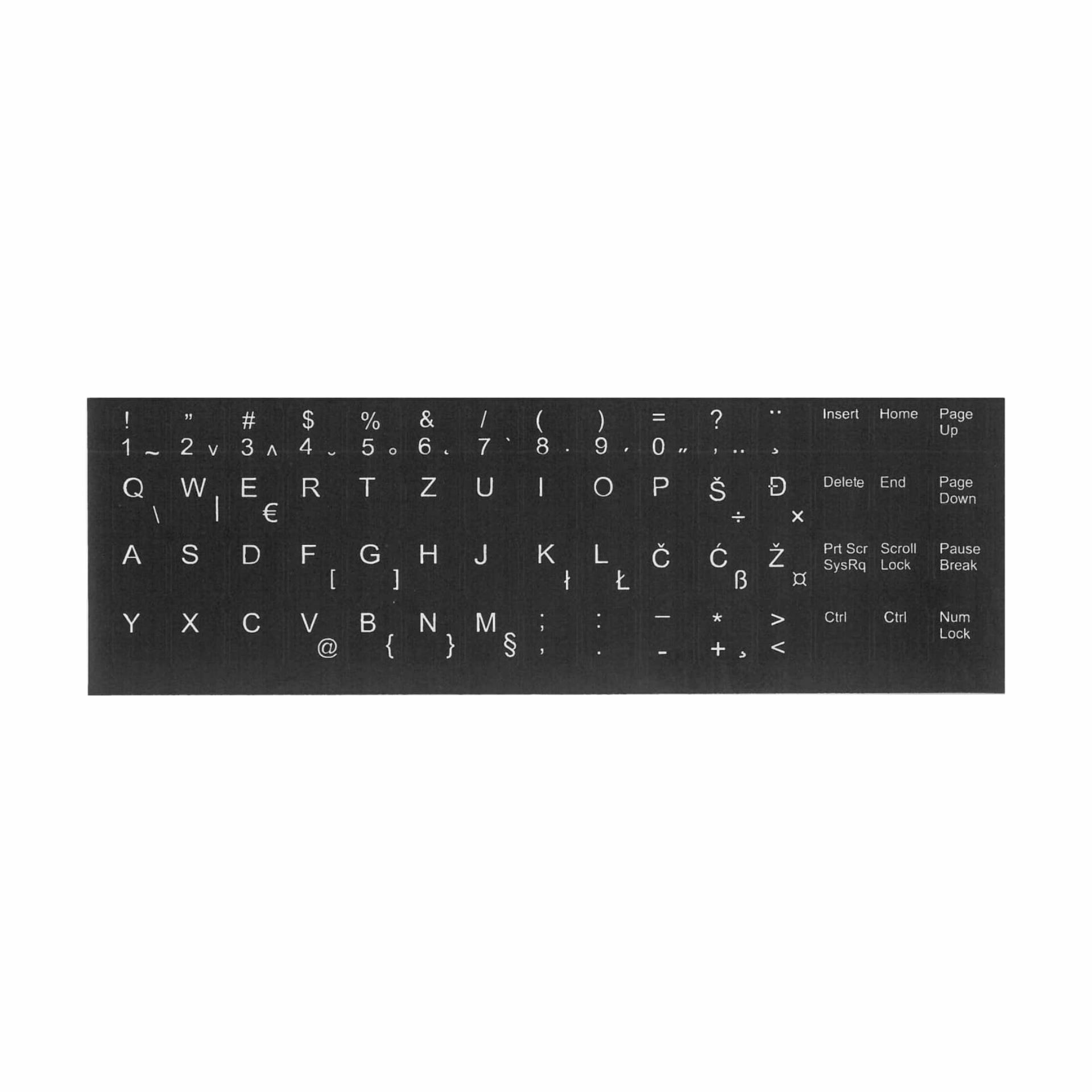 Nalepka za tipkovnico SLO+US -beli znaki