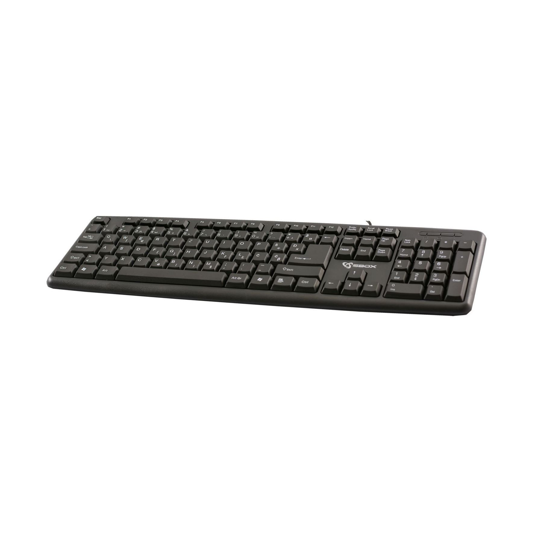 SBOX tipkovnica USB črna SLO K-14/HR
