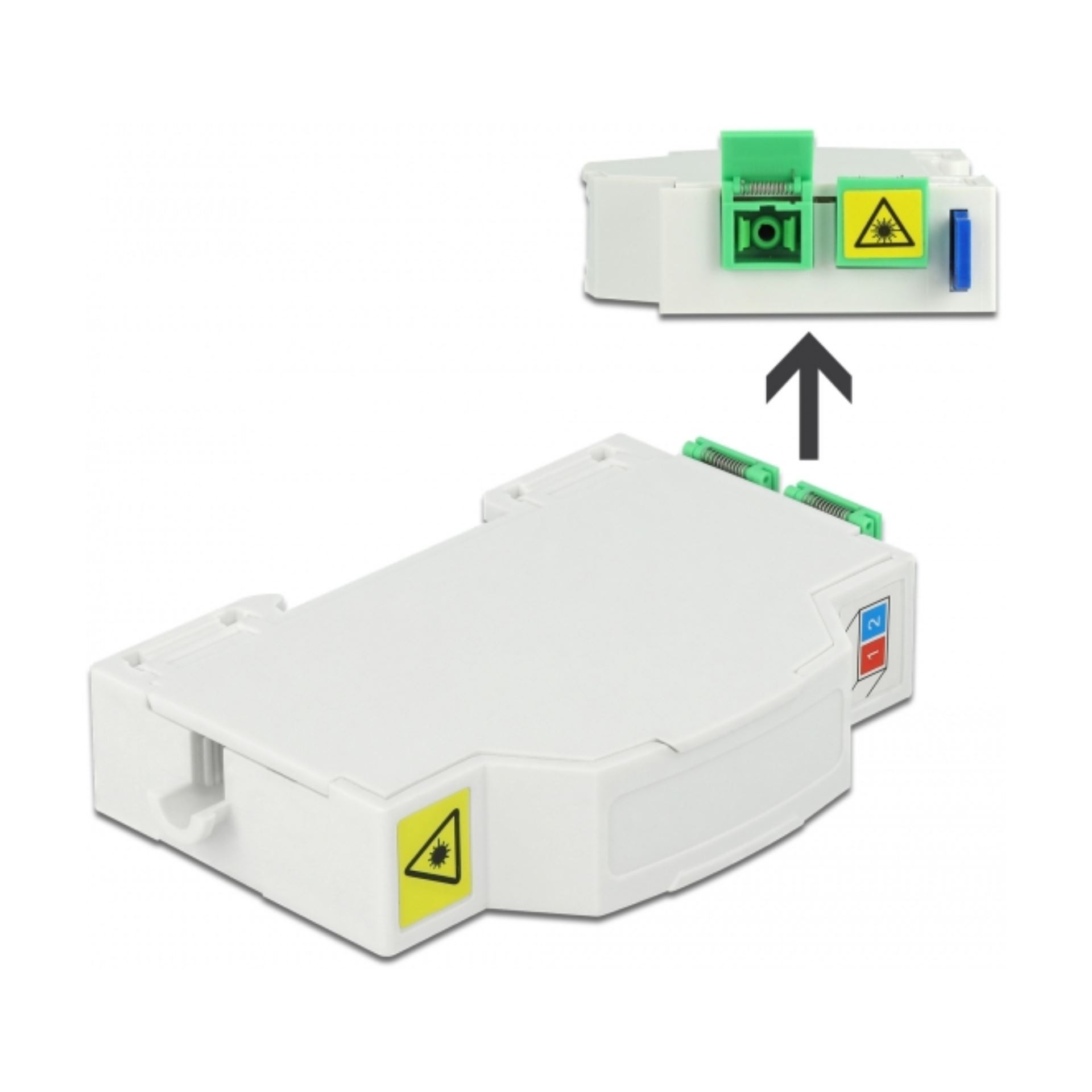 Optični panel DIN Rail 2xSC/LC Delock