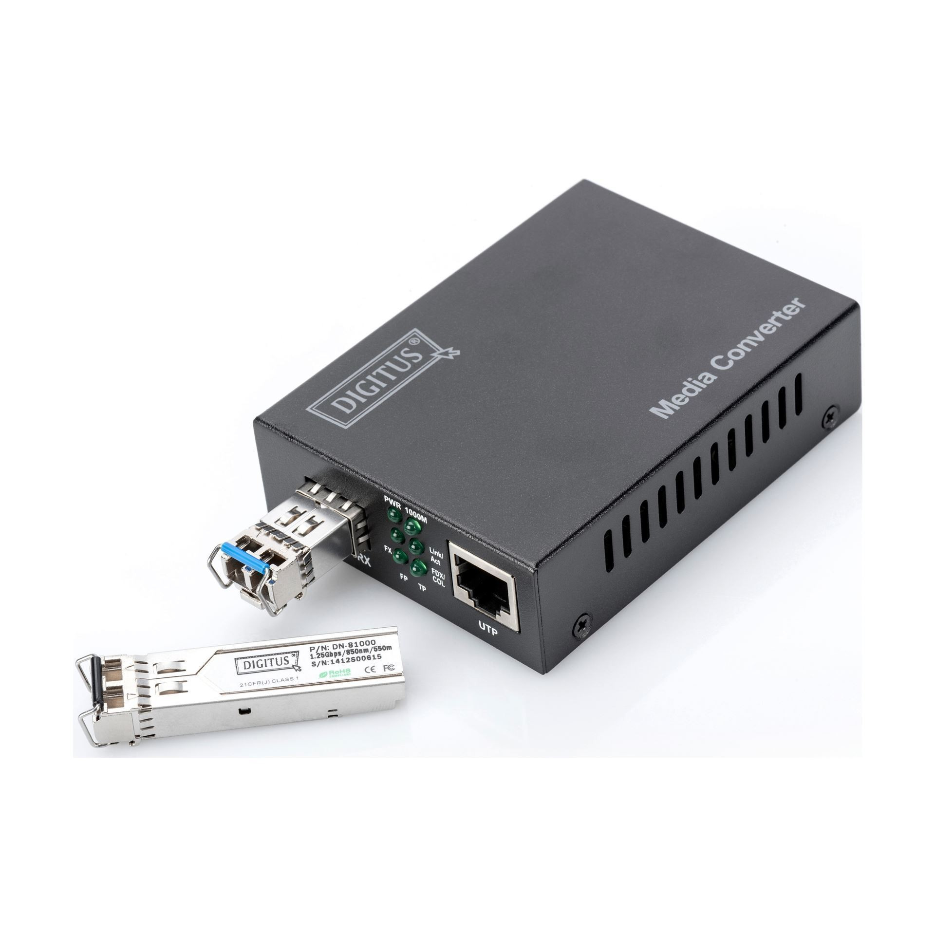 Digitus pretvornik FO-UTP 10/100/1000 SFP prazen DN-82130