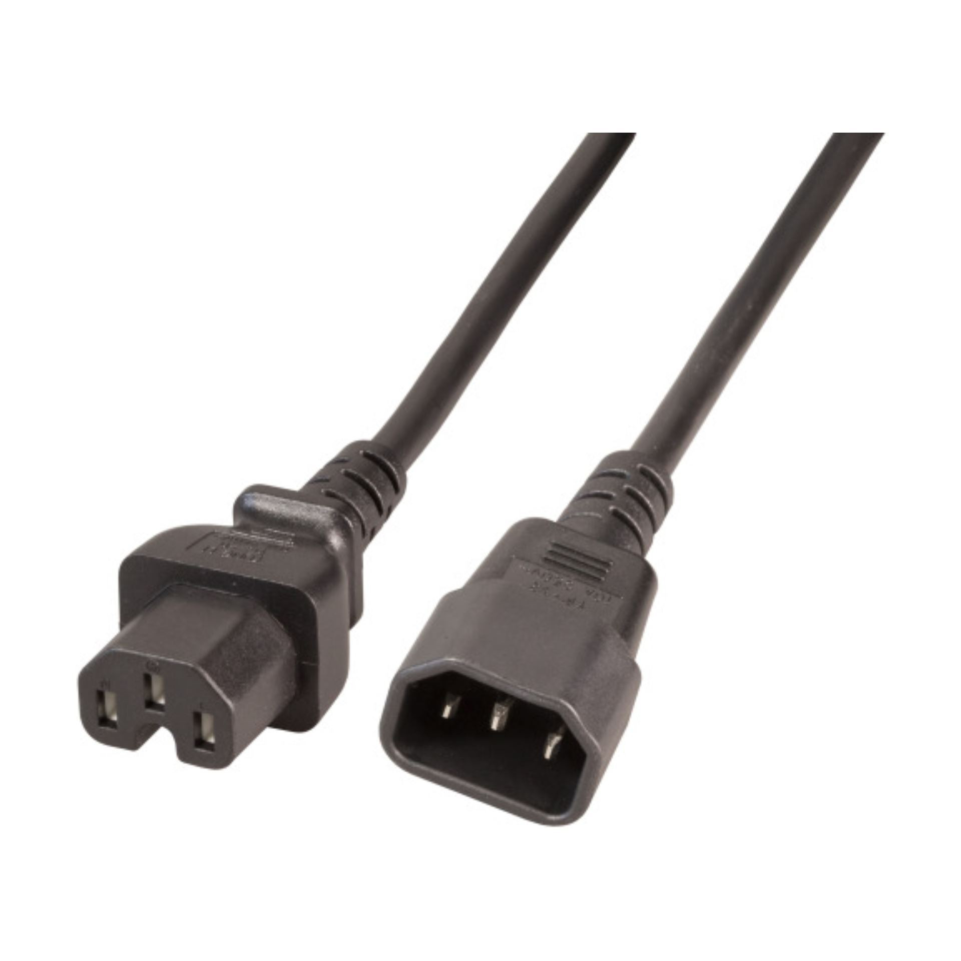 Napajalni kabel 220V podaljšek C14 - C15 2m črn EFB