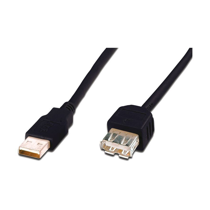 Digitus podaljšek USB A-A 1,8m dvojno oklopljen črn