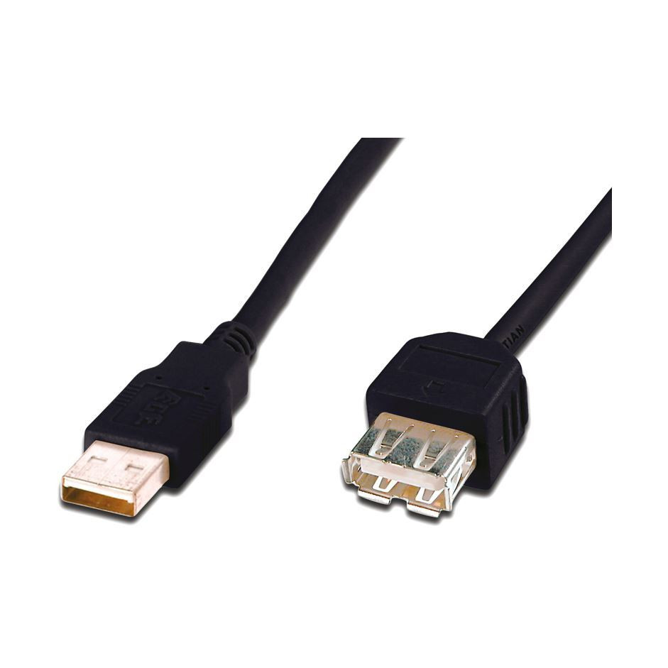 Digitus podaljšek USB A-A 3m dvojno oklopljen črn