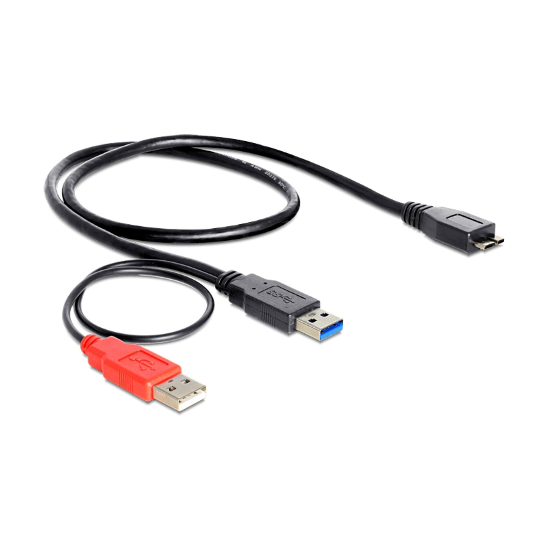 Kabel USB 3.0 Y 2xA-B mikro 20cm Delock