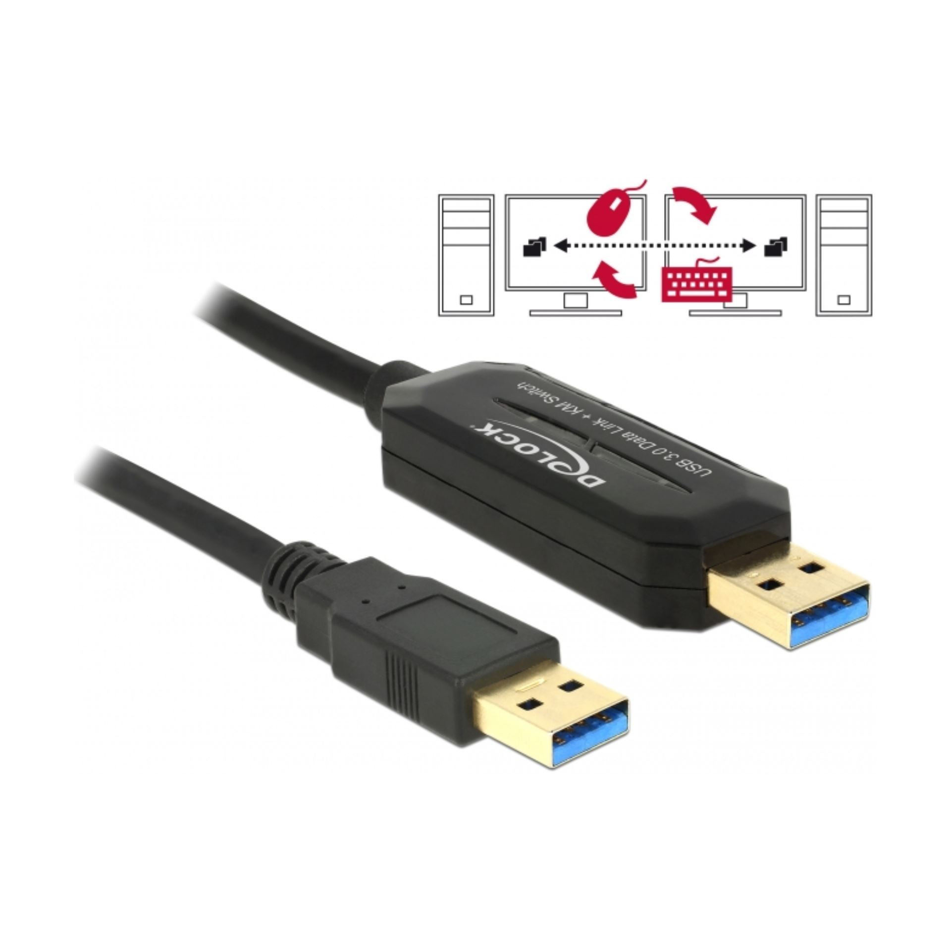 Kabel USB 3.0 A-A  Data-Link 1,5m črn Delock