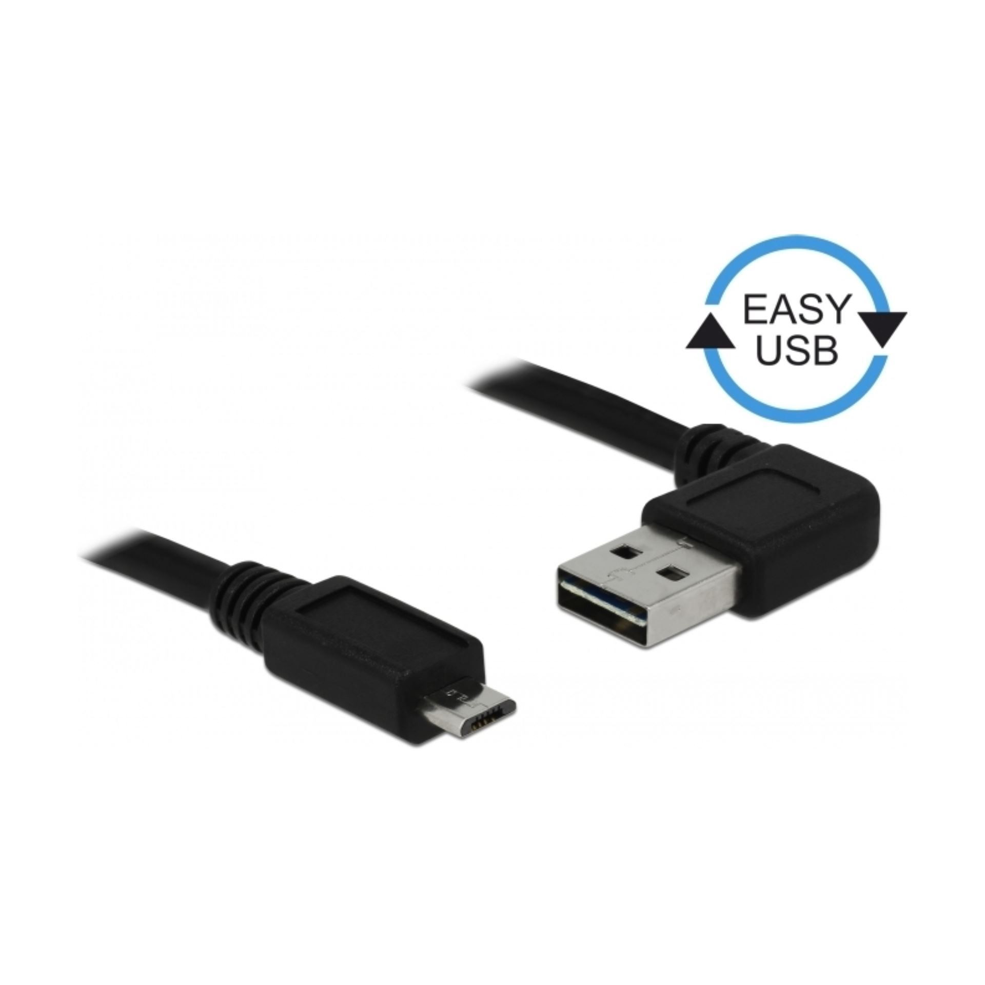 Kabel USB A kotni-B mikro EASY 1m obojestranski Delock