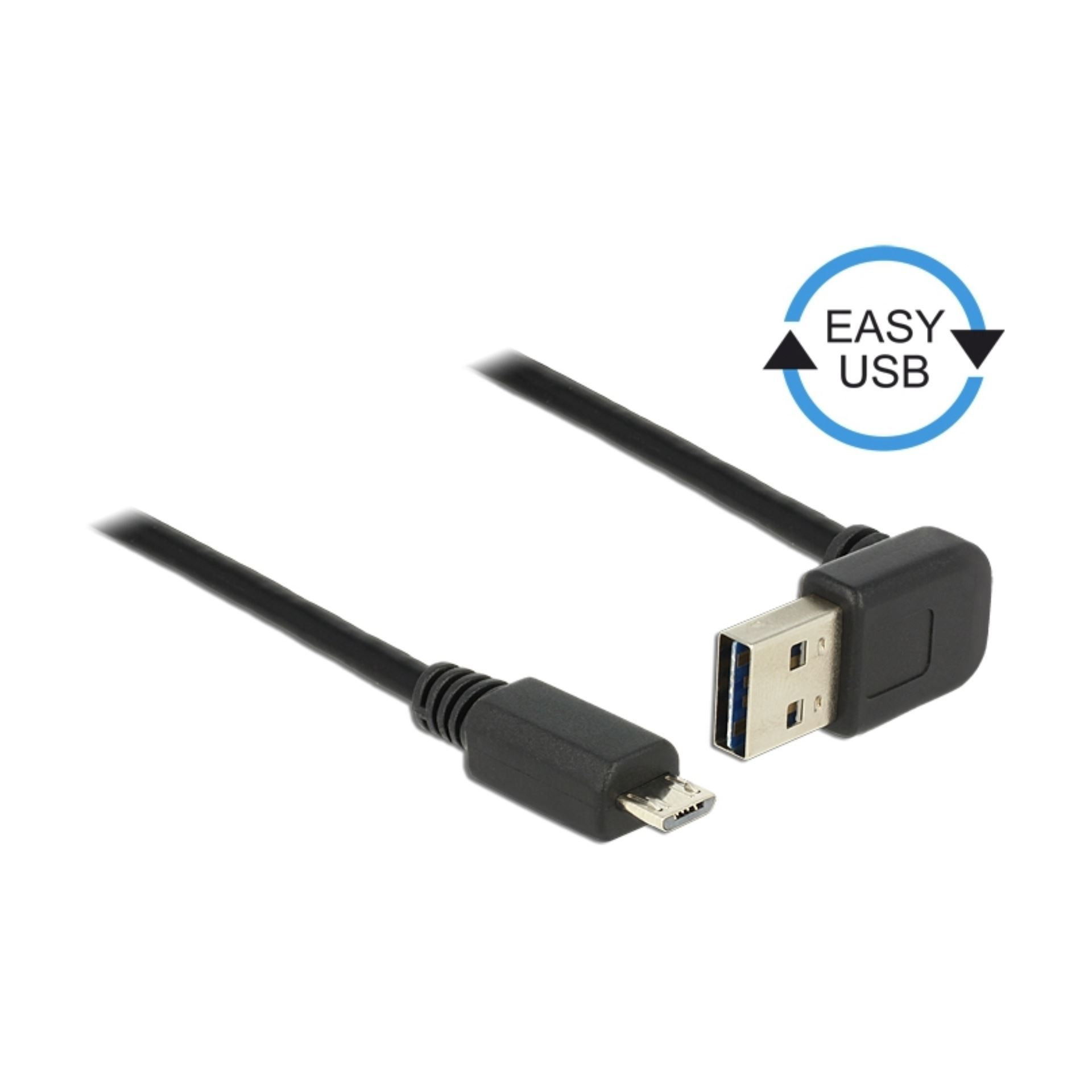 Kabel USB A kotni-B mikro EASY 0,5m obojestranski Delock