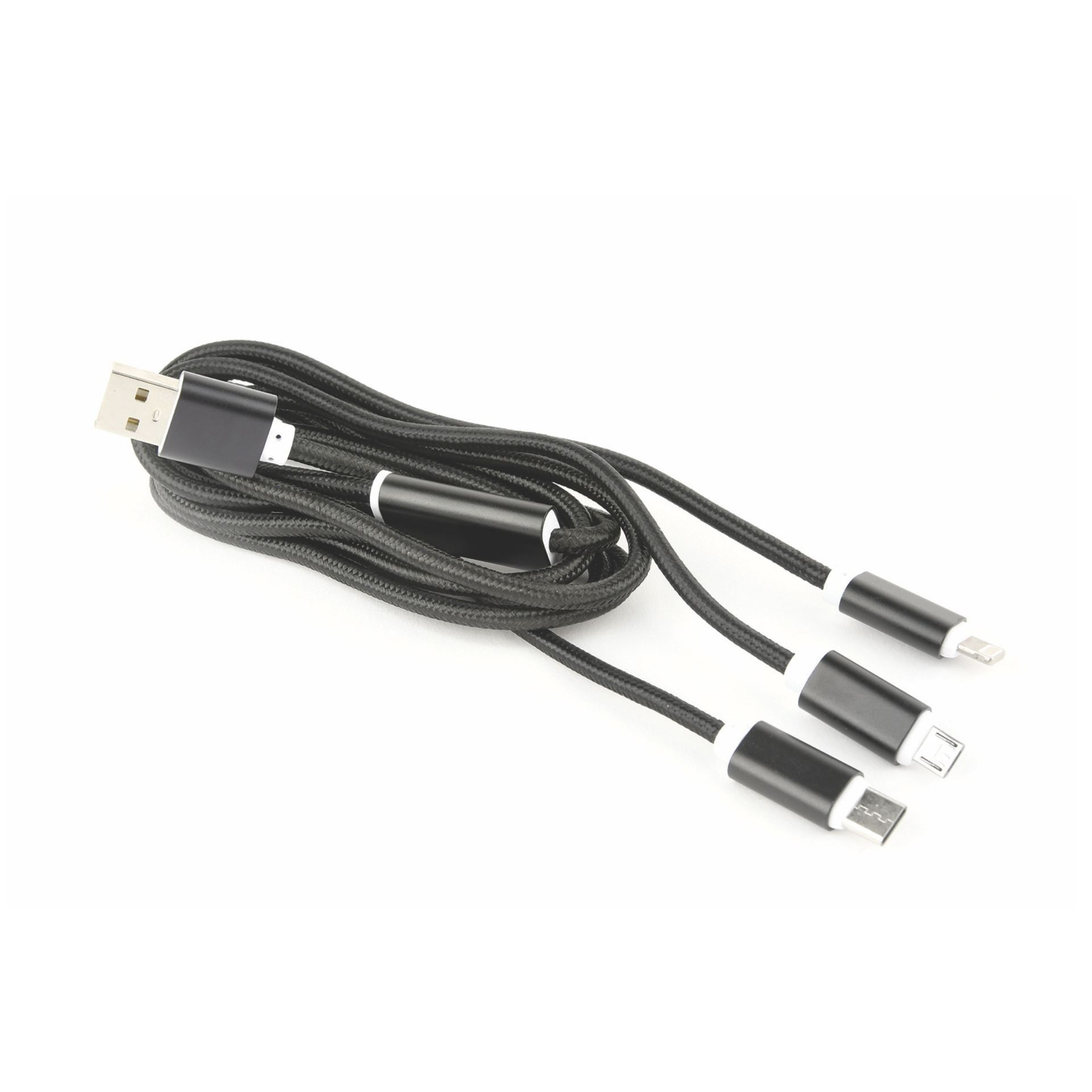 Cablexpert kabel USB Lightning/mikro/ TipC 1m črn za napajanje CC-USB2-AM31-1M
