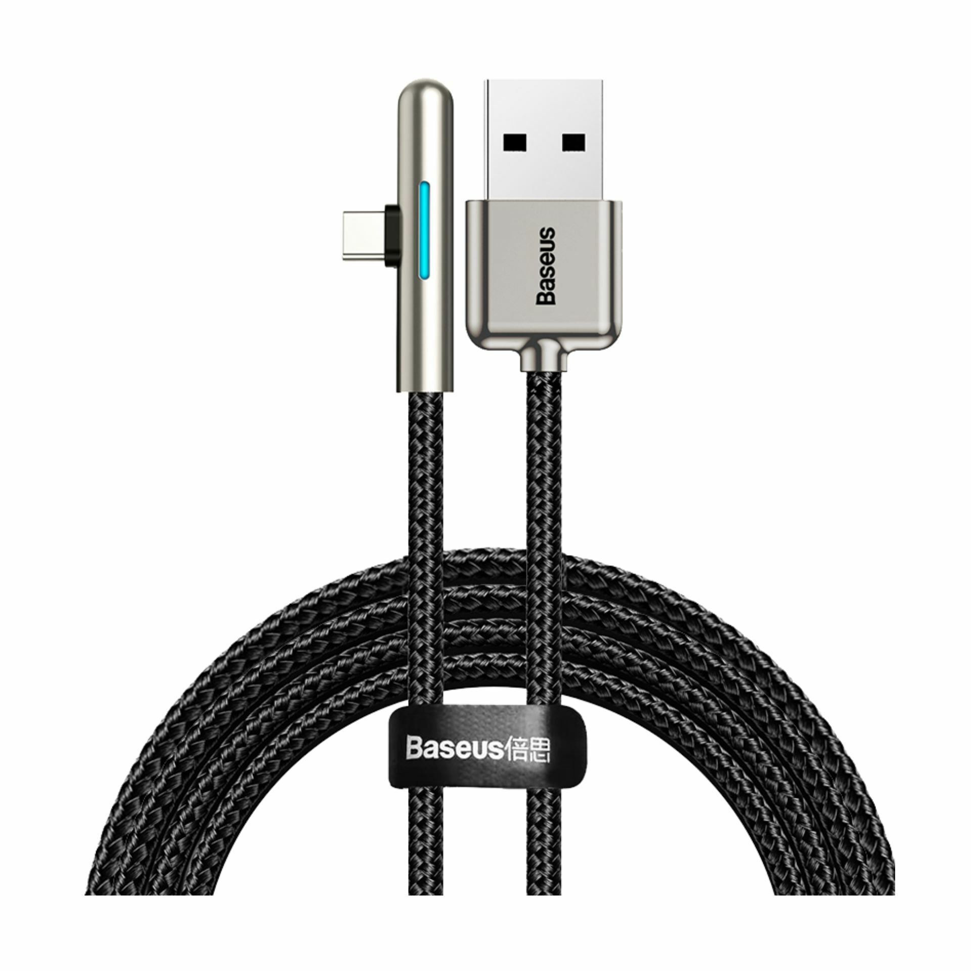 Kabel USB A-C 2m 40W LED kotni črn Baseus