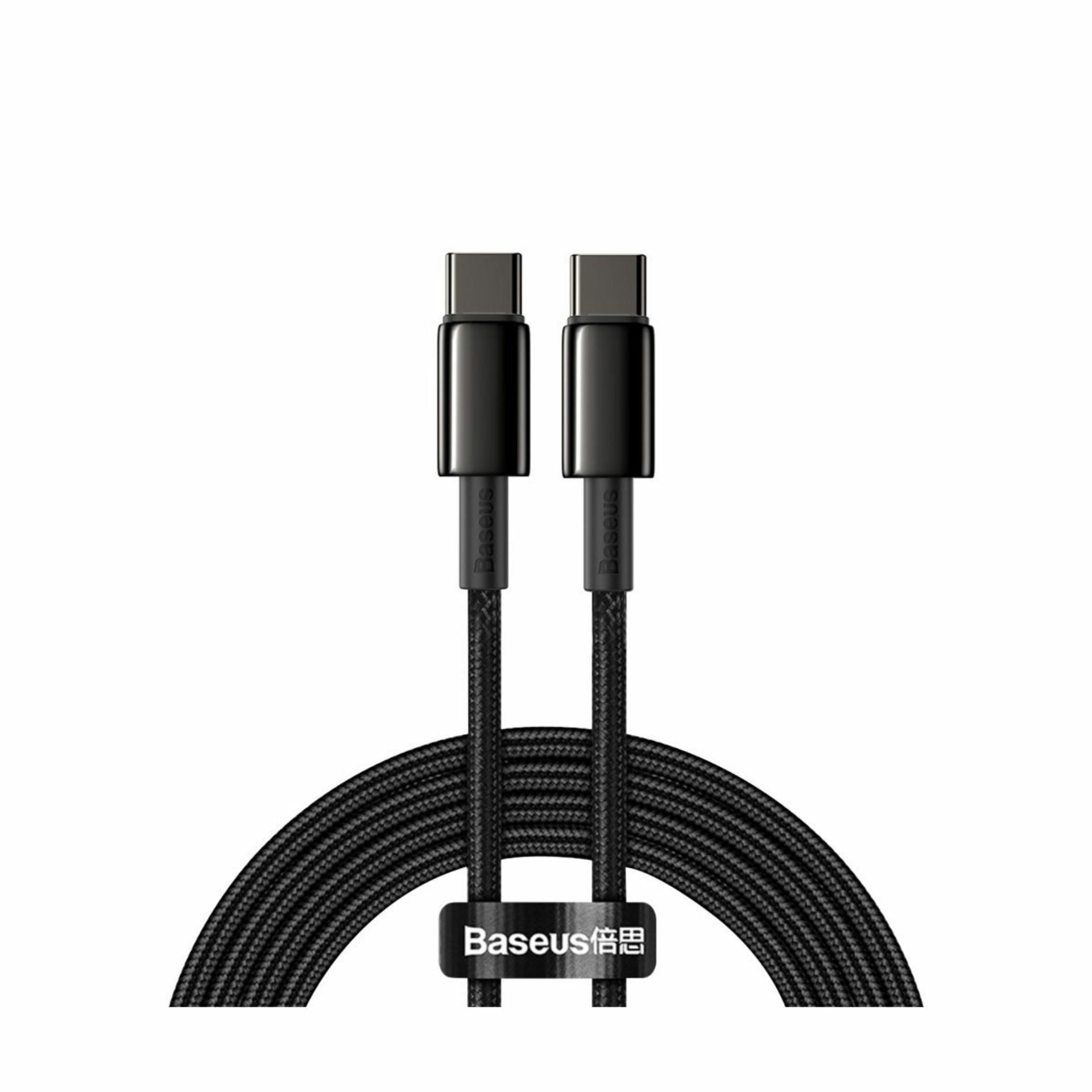 Baseus kabel USB C-C 2m 100W 20V 5A črn Tungsten pleten CATWJ-A01