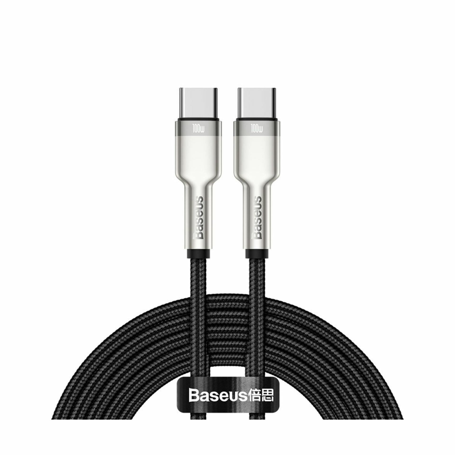 Baseus kabel USB C-C 2m 100W 20V 5A Cafule Metal pleten črn CATJK-D01