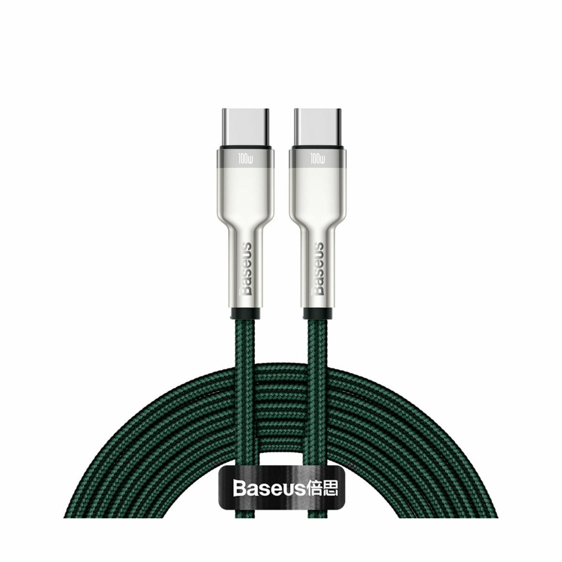 Baseus kabel USB C-C 2m 100W 20V 5A Cafule Metal pleten zelen CATJK-D06