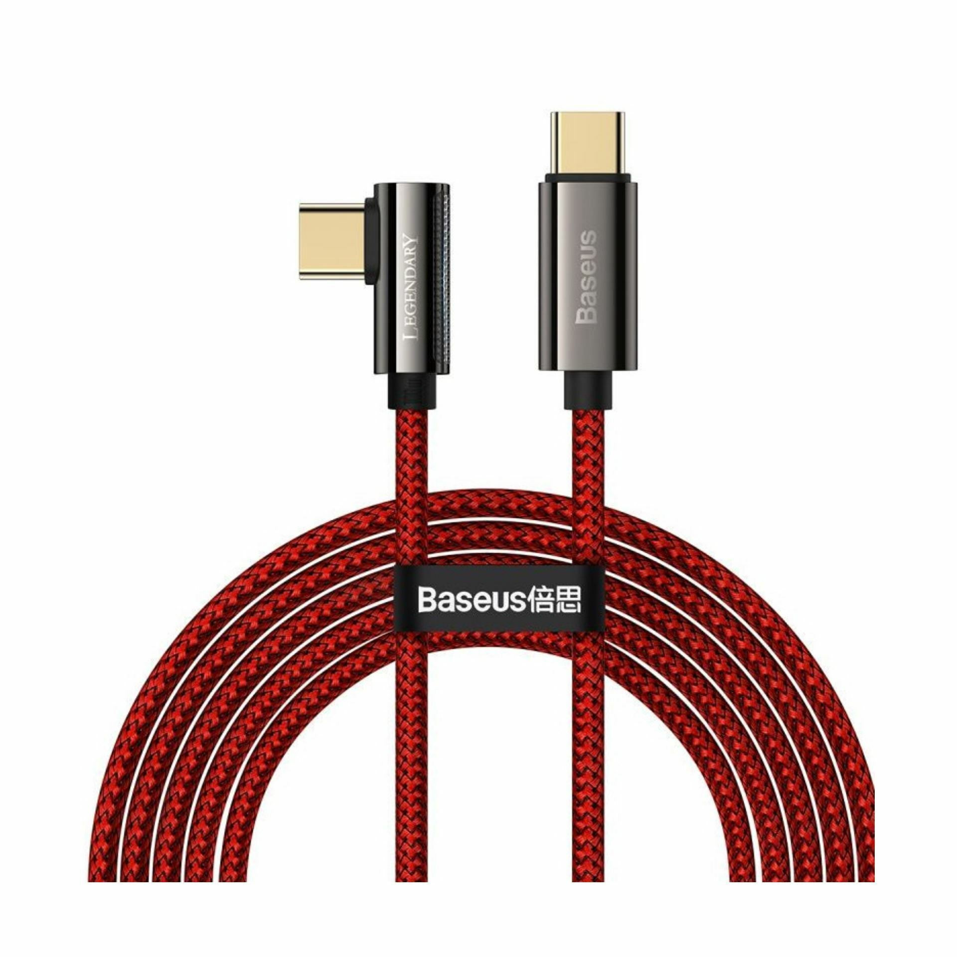 Kabel USB C-C 2m 100W 20V5A Legend rdeč pleten kotni Baseus