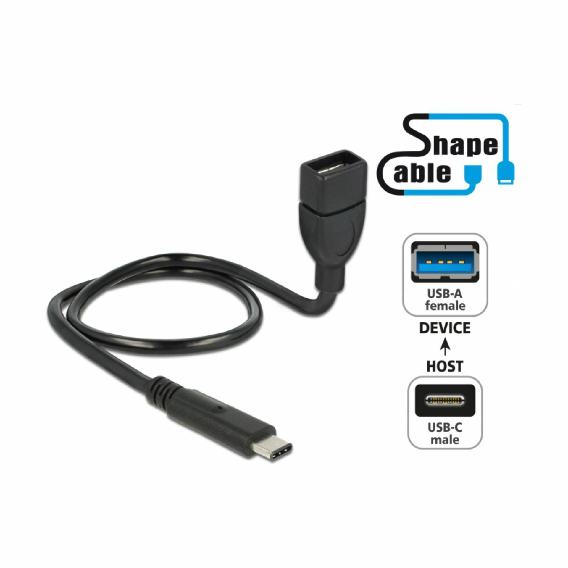 Kabel USB 2.0 tip-C OTG 0,50m Delock