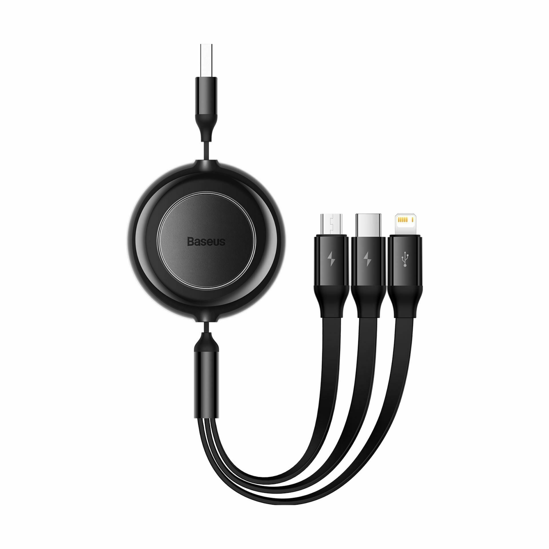 Baseus polnilni kabel USB 3v1 Lightning/ TipC/Mikro 3.5A 1,1m črn CAMJ010001