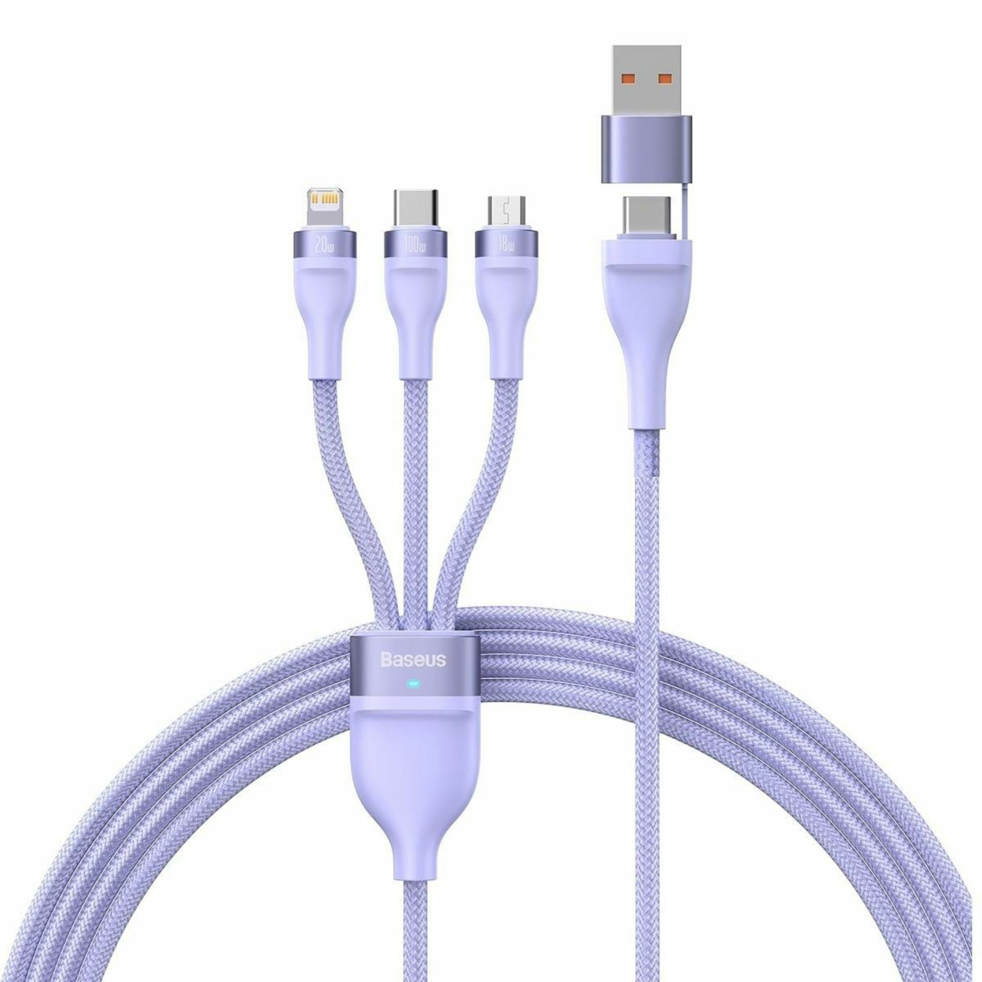 Baseus kabel USB TipC/TipA 2v3 Lightning /TipC/Mikro 100W 1,2m vijola CASS030105