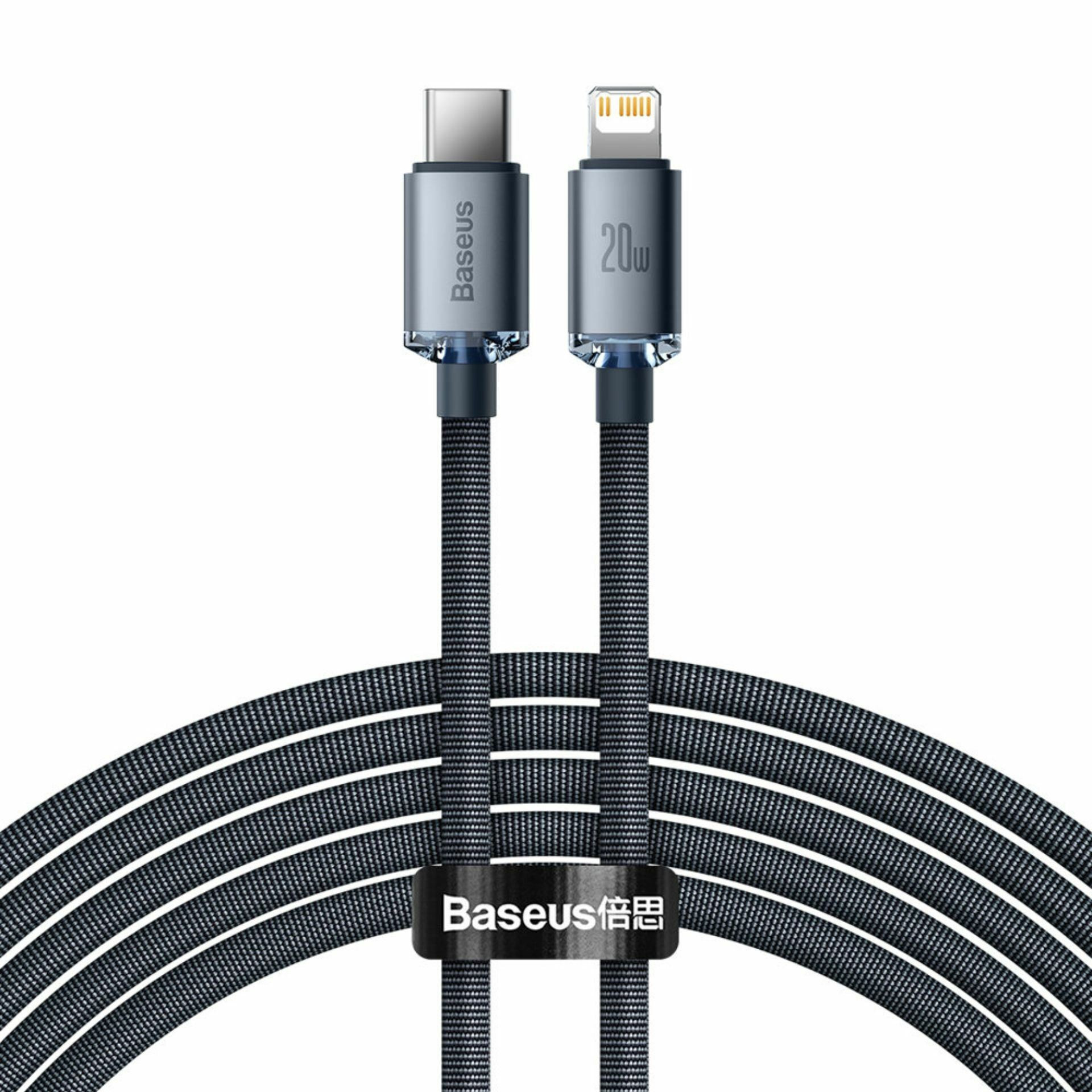 Baseus kabel TipC/Lightning 2m 20W C Crystal shine črn CAJY000301