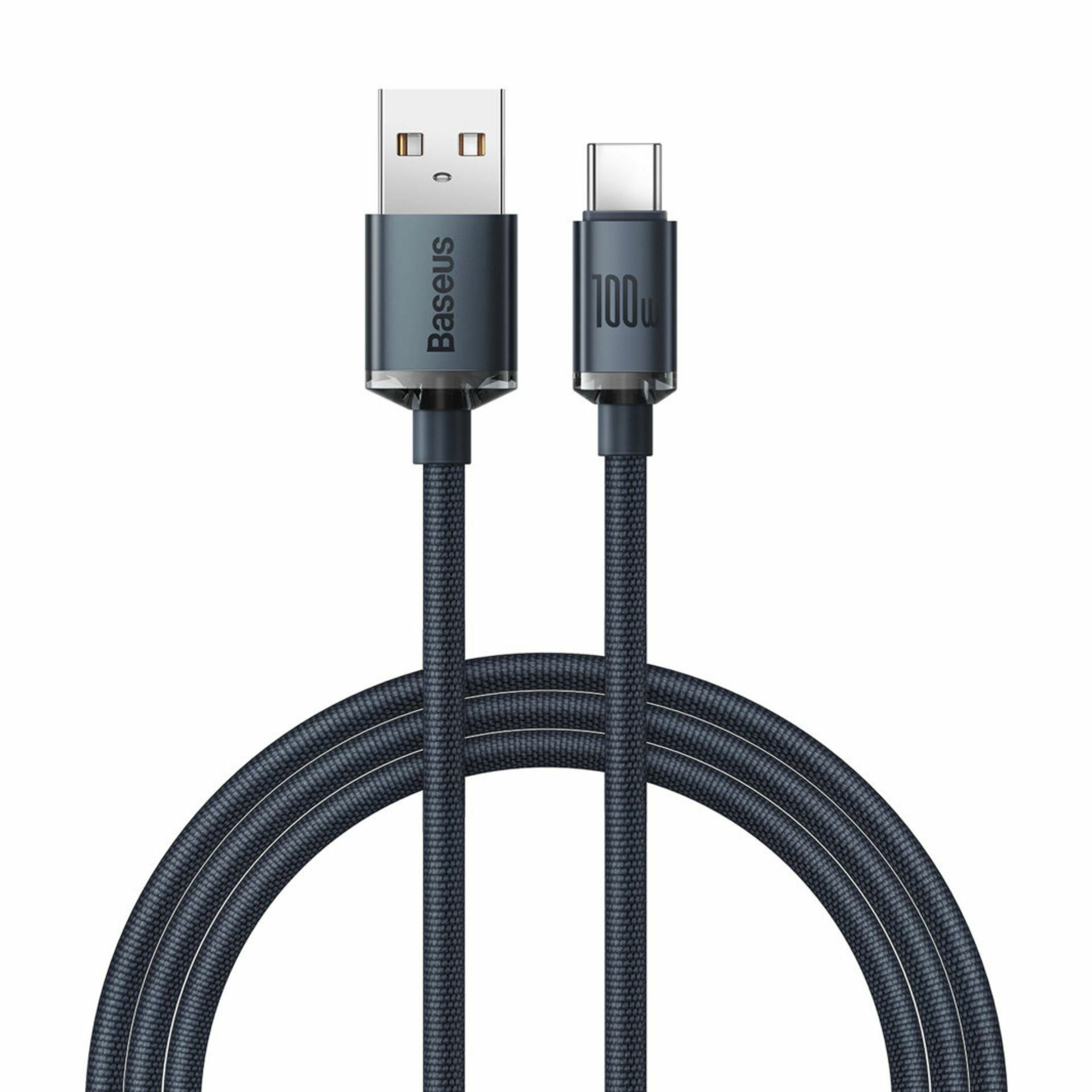Baseus kabel USB A-C 2m 100W PD Crystal shine črn CAJY000501