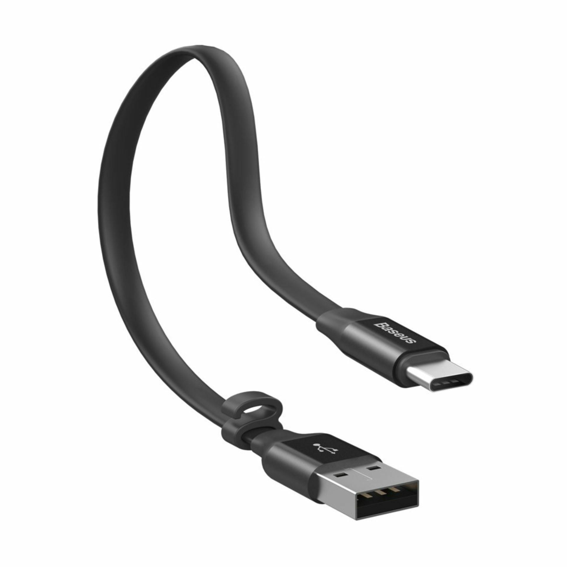 Baseus kabel USB A-C 0,23m 2A Nimble flat črn CATMBJ-01