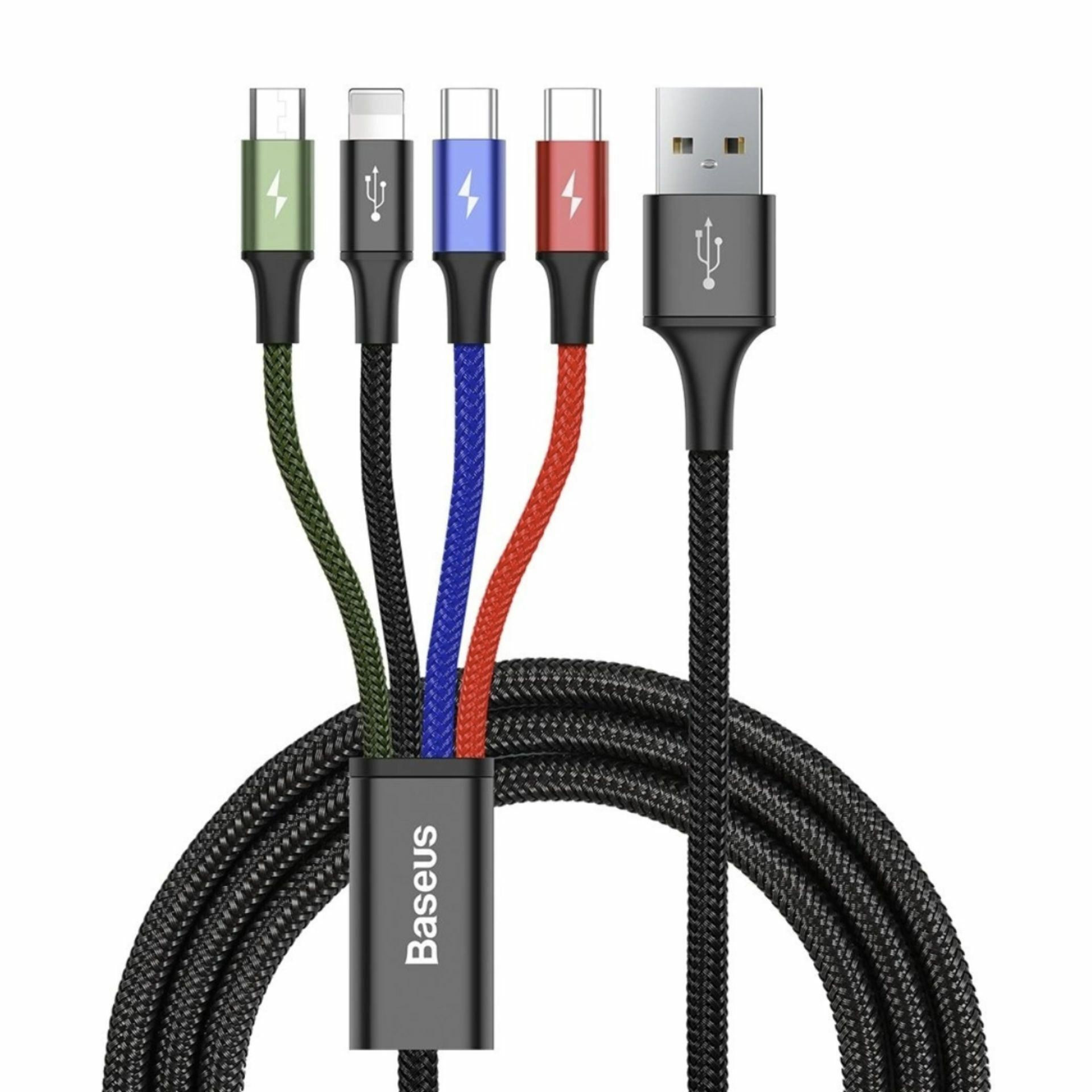 Baseus kabel USB 4v1 Lightning/2xTipC/ Mikro 1.2m tri barve CA1T4-B01