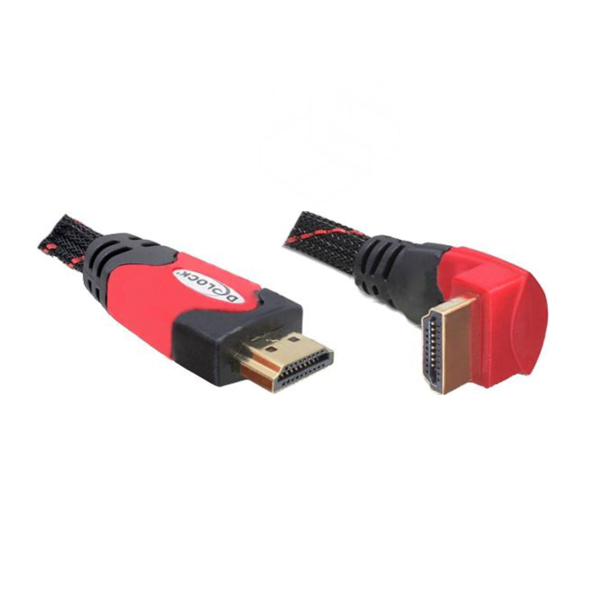 HDMI kabel z mrežno povezavo kotni 1m 4K rdeč Delock
