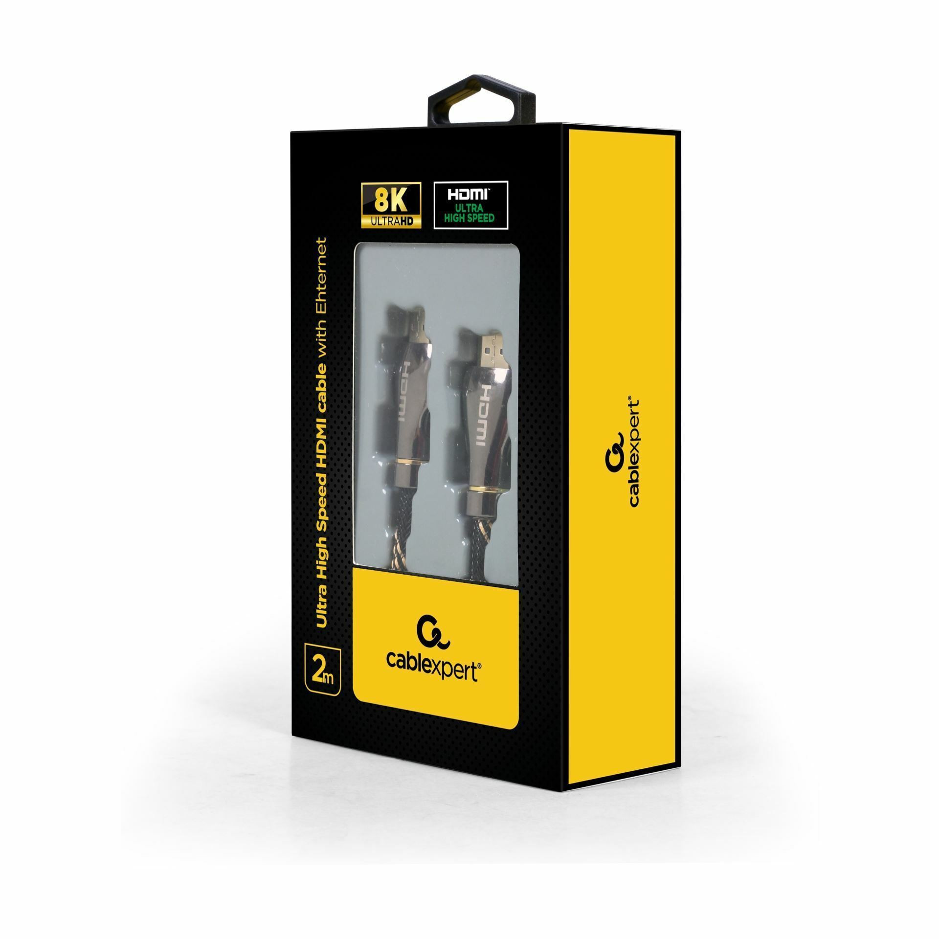 Cablexpert kabel HDMI Ultra HD 8K 2m High Speed črn CCBP-HDMI8K-2M
