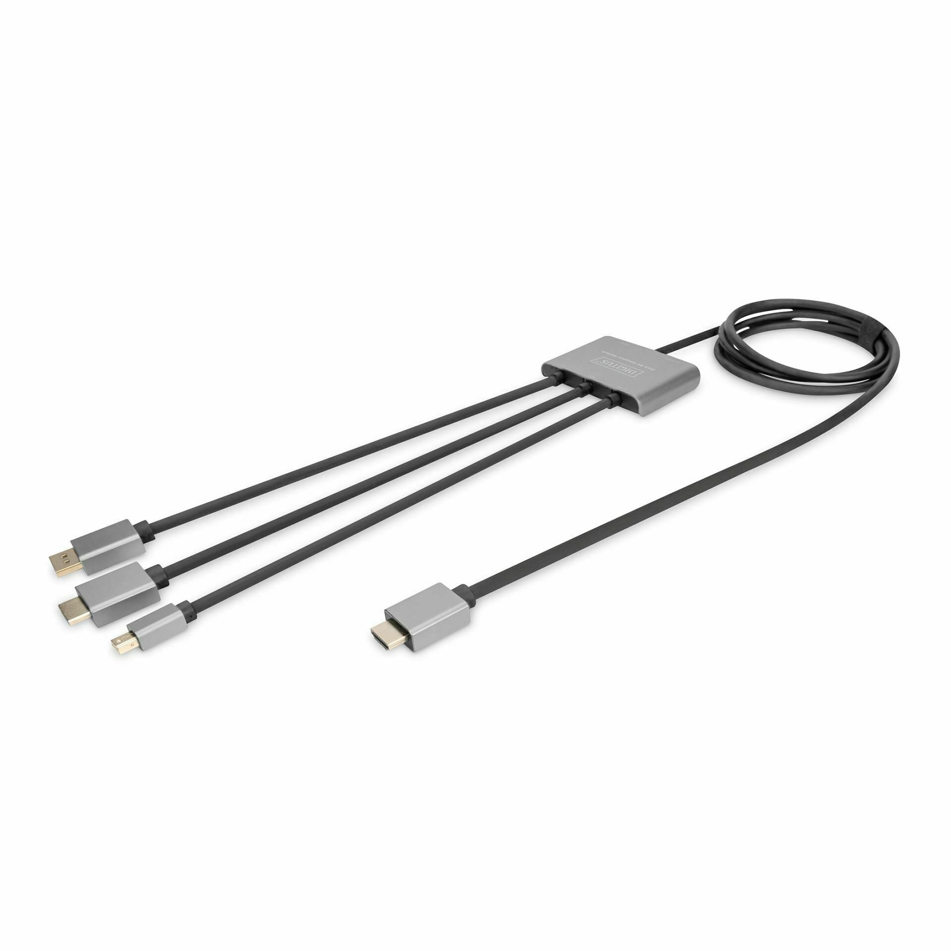 Digitus kabel HDMI 3v1 HDMI/DisplayPort/ mini DisplayPort 4K 60Hz 1,3m DS-45332