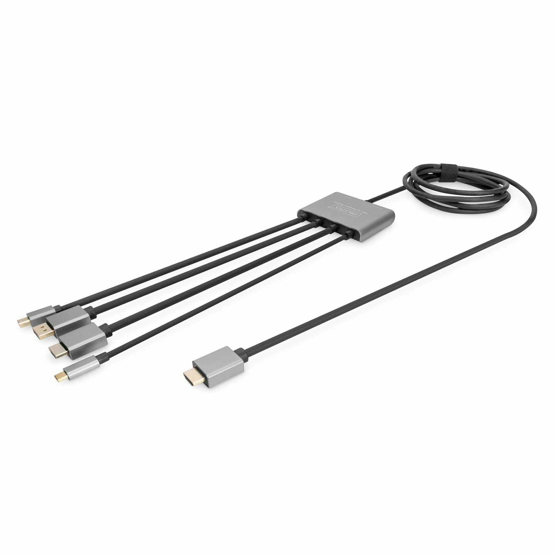 Digitus kabel HDMI 4v1 HDMI/DisplayPort/ mini DisplayPort/USB TipC 4K 60Hz