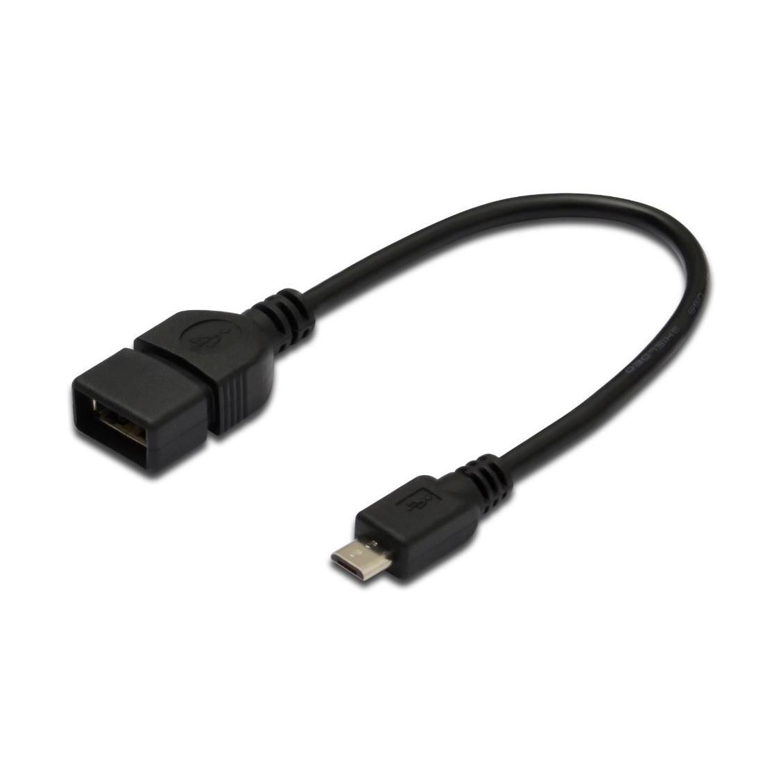 Kabel USB A-B mikro OTG 0,2m Digitus