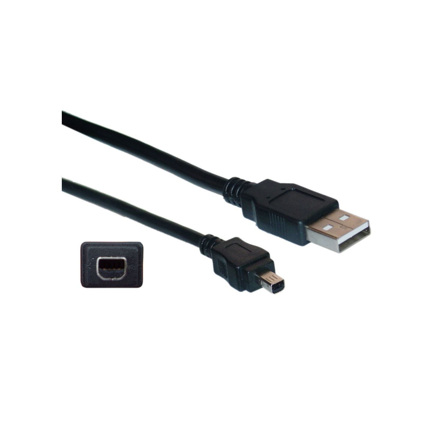 Kabel USB A-B mini 4pin 1,8m Digitus črn
