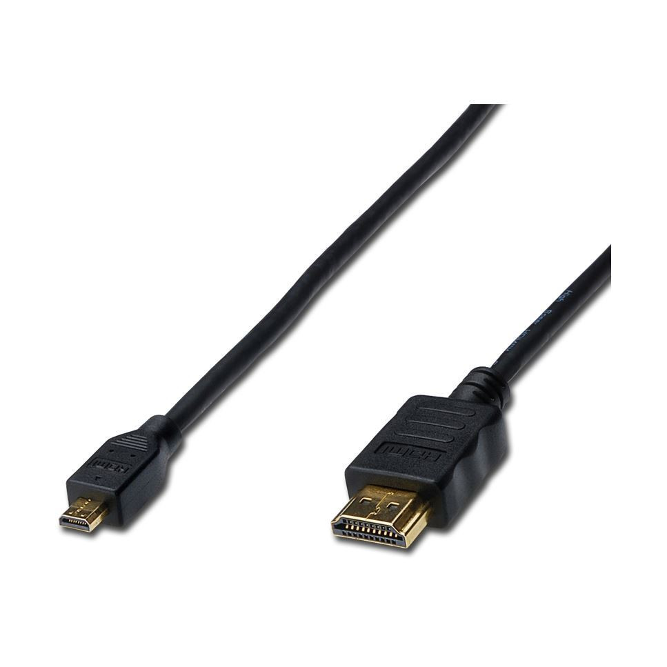 HDMI-HDMI-D Mikro kabel z mrežno pove. 2m črn Digitus