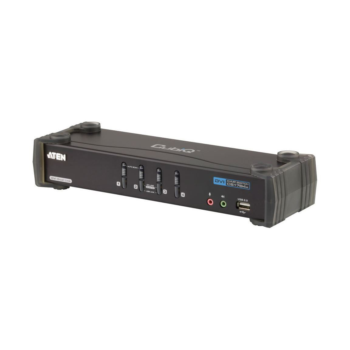 ATEN KVM stikalo 4x1 namizni DVI/USB/ AVDIO+ USB HUB s kabli CS1784A
