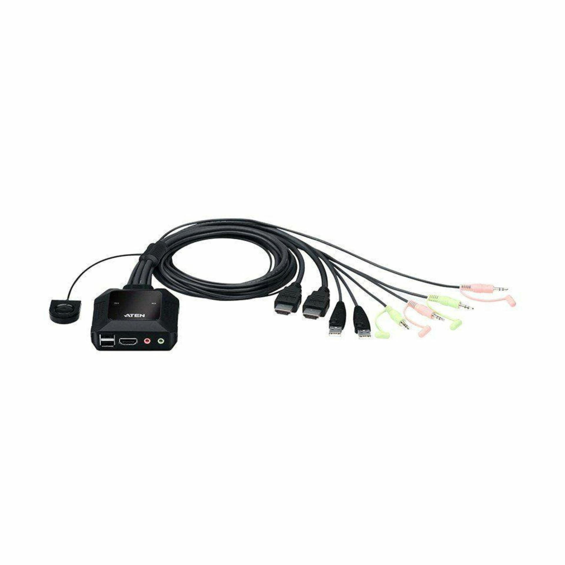 KVM stikalo 2:1 mini 4K HDMI/USB/AVDIO s kabli CS22H Aten