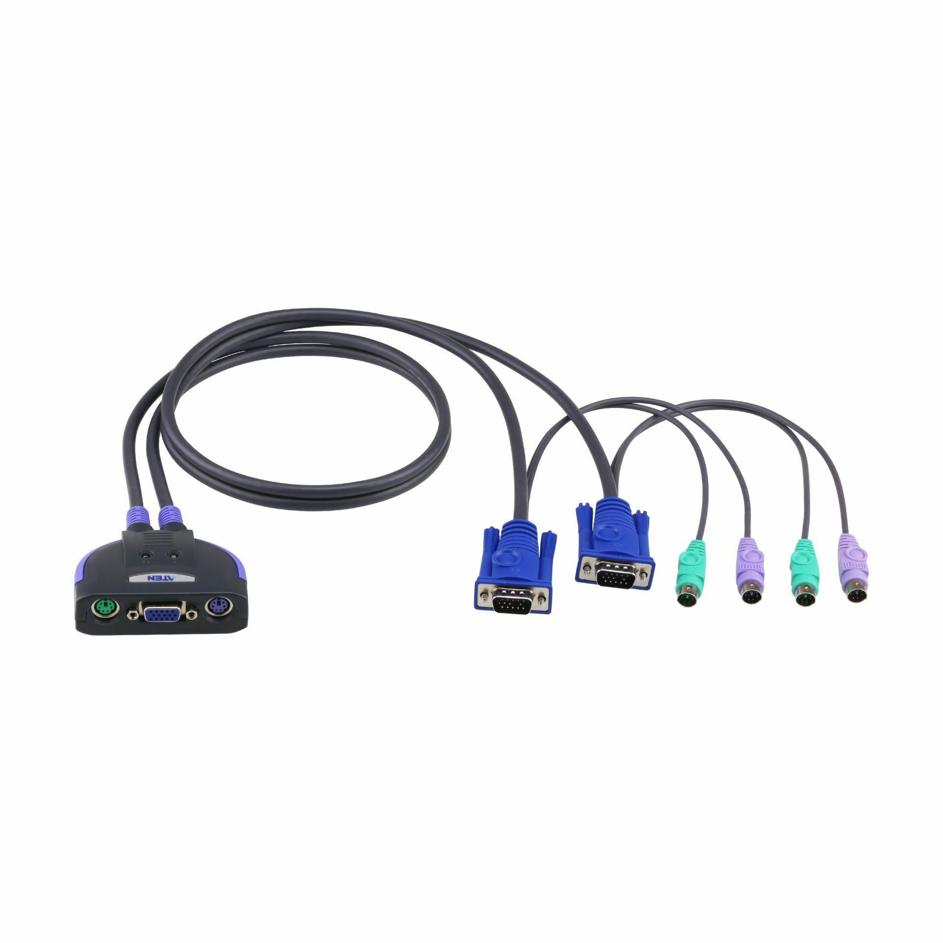 ATEN KVM stikalo 2x1 mini VGA/PS2 s kabli CS62S