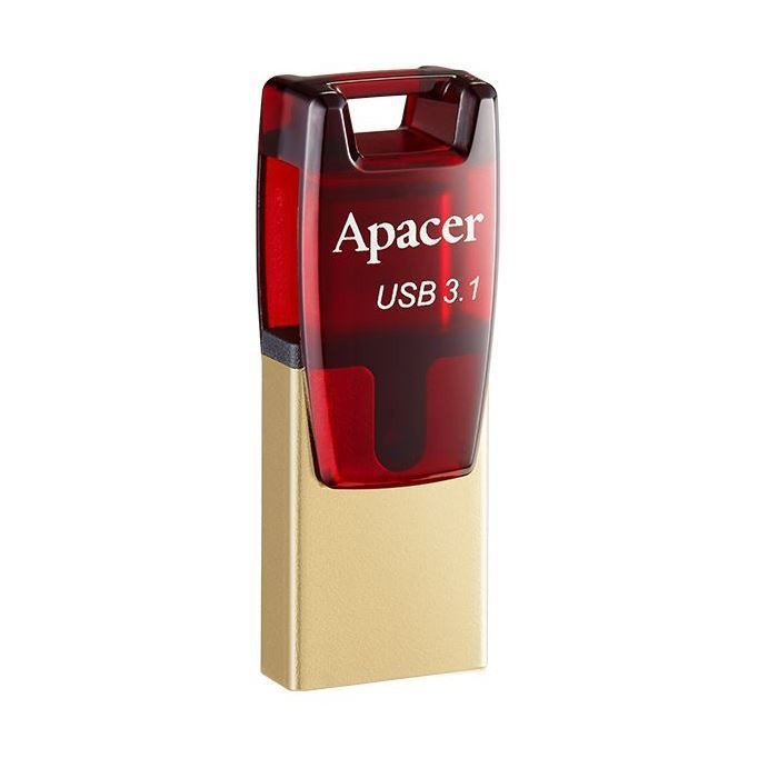 APACER USB 3.2 TipC ključ  64GB AH180 OTG rdeč