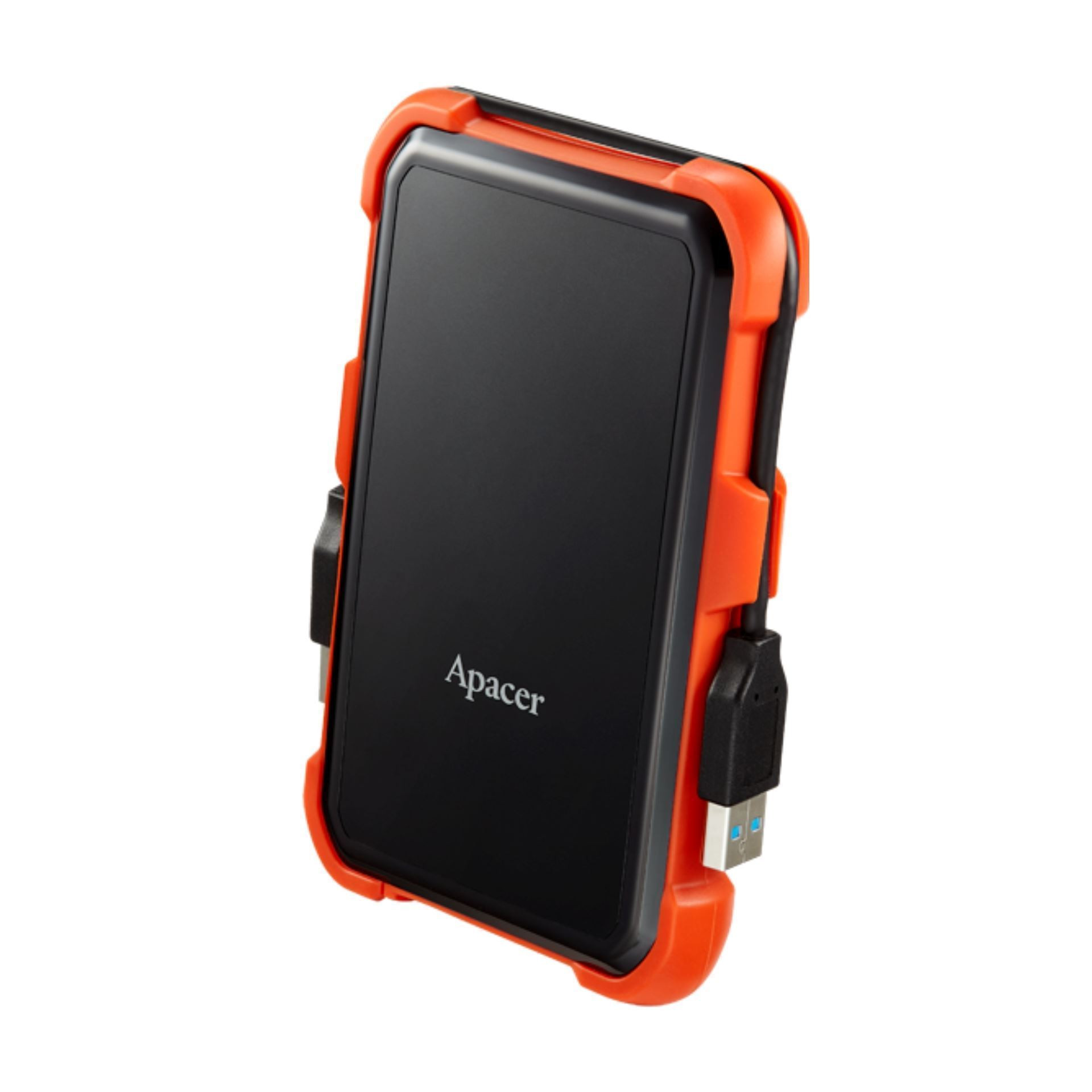 Zunanji disk 1TB Apacer AC630 6cm USB 3.1 odporen na udarce črno/oranžen