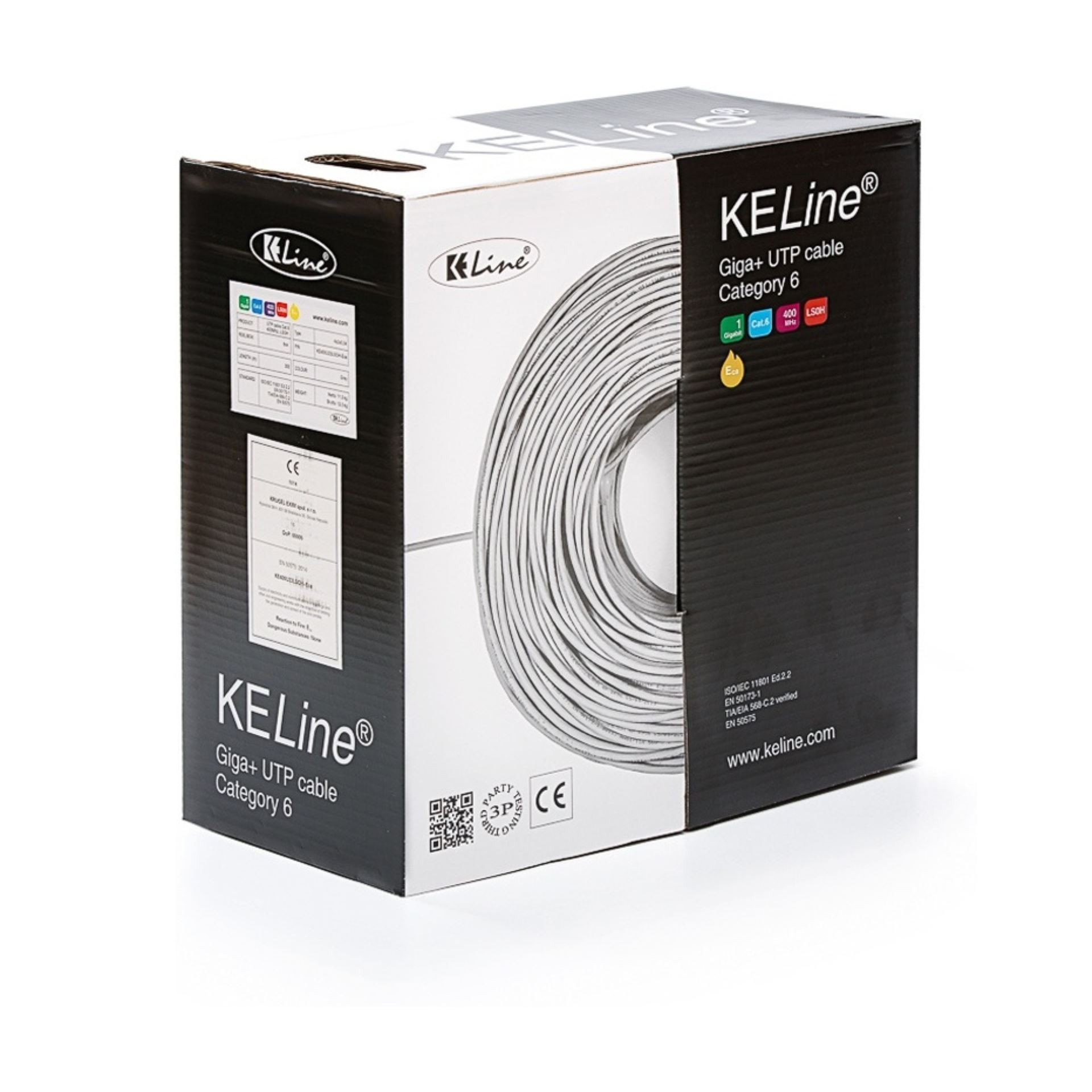 Kabel CAT.6   UTP 4x2x0,54 LSOH 400Mhz Euroclass Eca 305m KELine