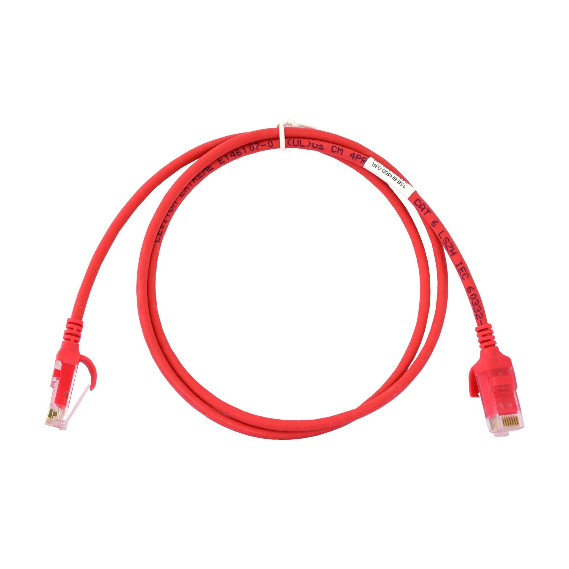 Leviton patch UTP CAT.6 0,9m rdeč 3,8mm HighFlex 6H460-03R