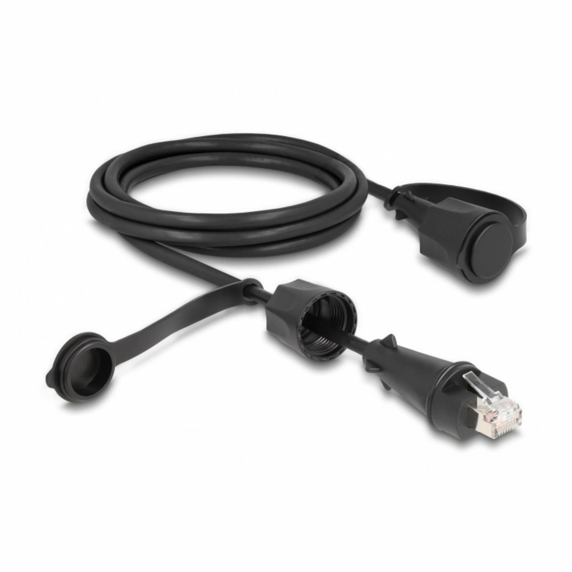 Delock patch STP CAT.6 3m vodoodporen priklop IP68 črn 80168